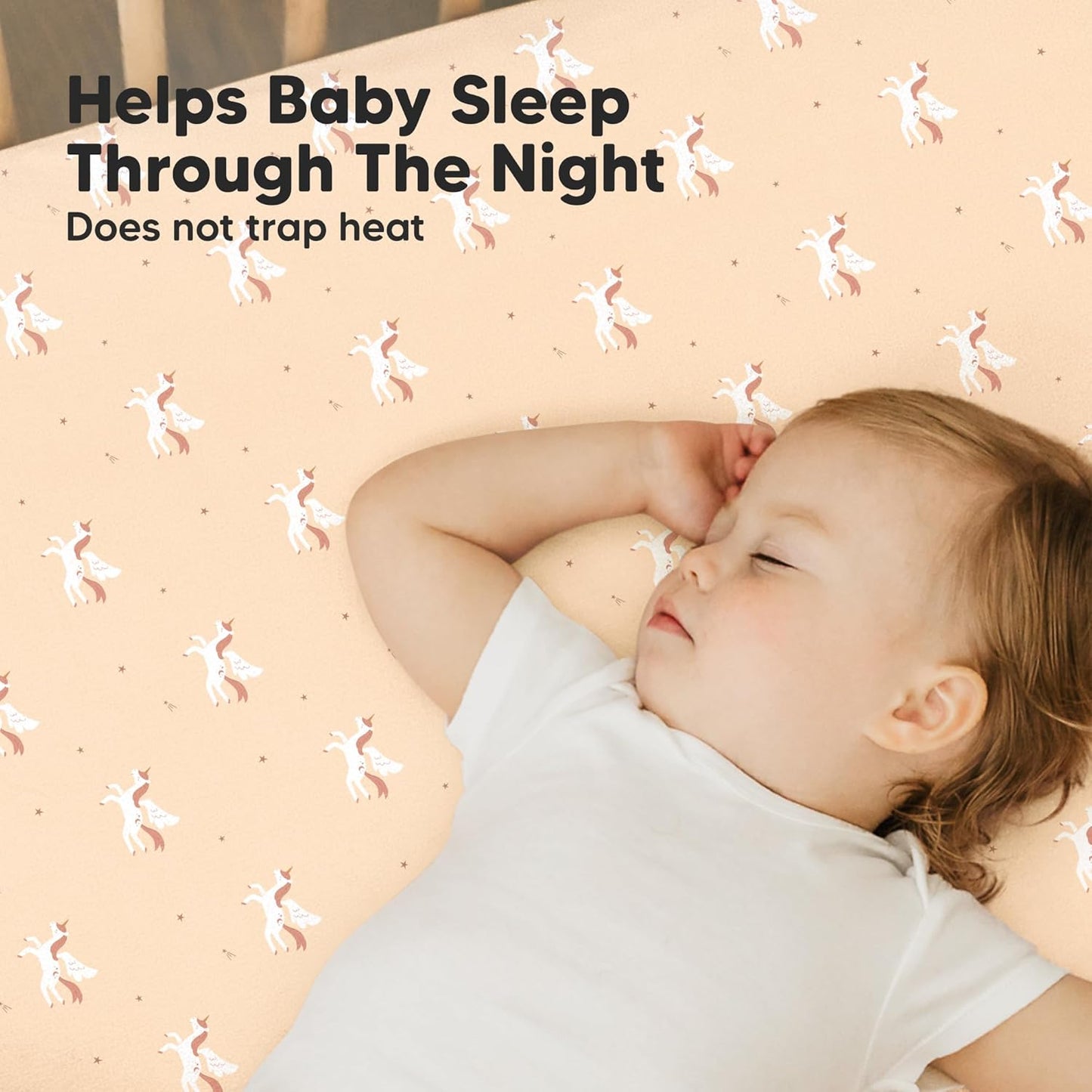 2-Pack Mini Crib Sheets Fitted - 38x26 Pack N Play Sheets for Pack and Play Mattress, Organic Cotton, Soft & Breathable Playard Bedding, Neutral Mini Toddler Bed Cover for Boys, Girls (Lune Mystic)