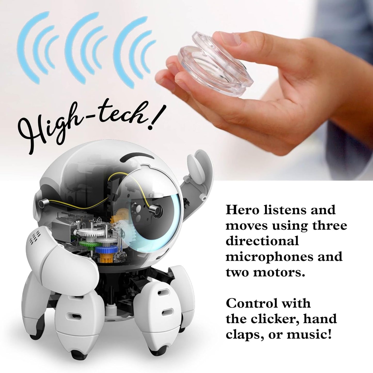 Thames & Kosmos Hero: Sound-Sensing Robot STEM Experiment Kit, Build a Robot That Reacts to Sounds, Explore Engineering, Sound Technology, Spatial Hearing, Quality Screen-Free, Educational Play