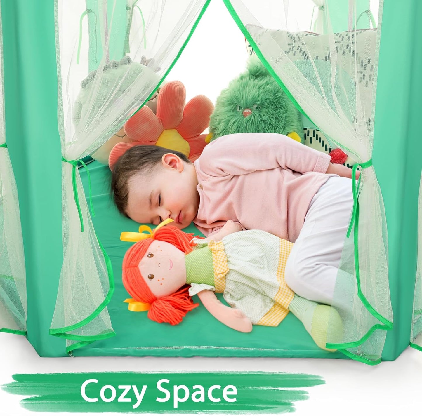 Monobeach Princess Tent Girls Green Large Playhouse Kids Castle Play Tent with Star Lights Gift Toy for Children Indoor and Outdoor Games