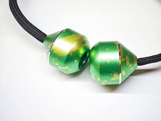 Begleri Fidget Beads - Worry Fidget Beads Spin & Bump - Made of Aluminum Alloy - Creates a Bit of Magic for You (UFO-Yellow&Green)