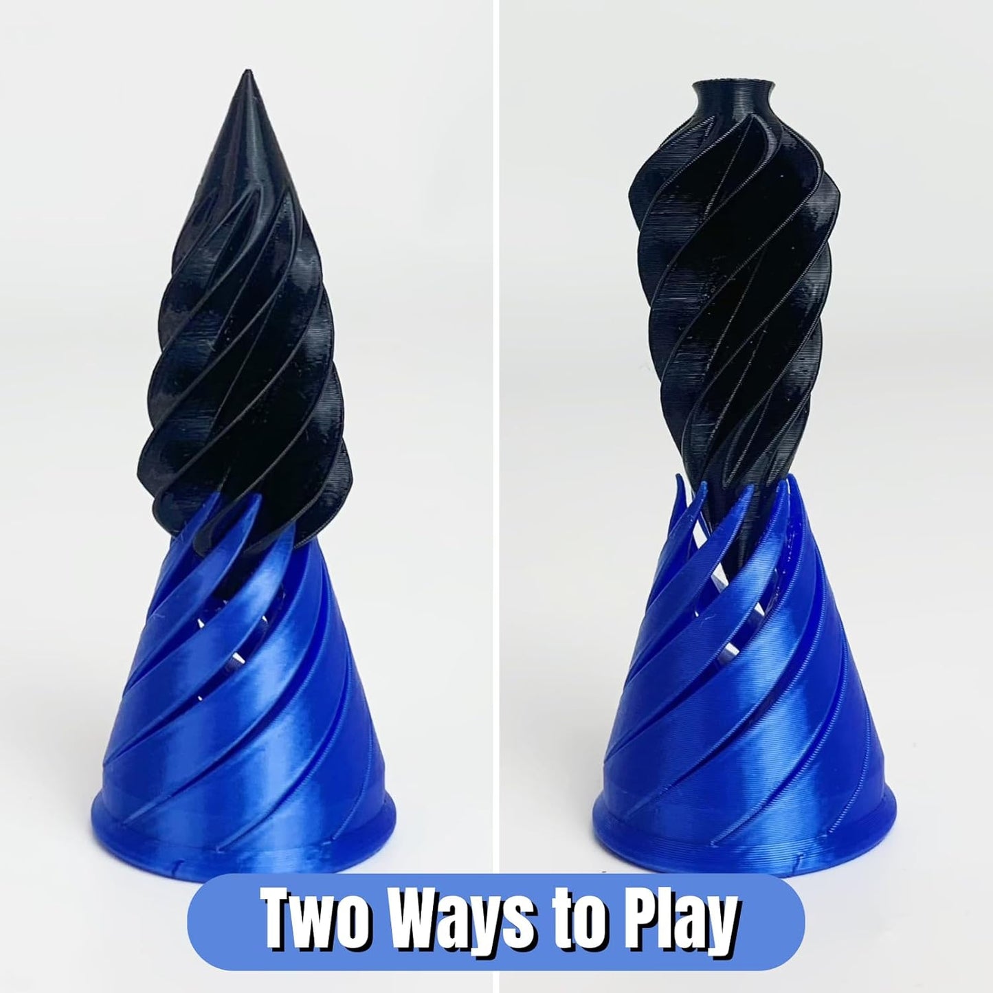Impossible Pyramid Passthrough Sculpture, Pass Through Pyramid Fidget Toy 3D Printed Spiral Cone Fidget Toy, Mini Vortex Thread Illusion, Desktop Deco Souvenir Gift Mini Stress Relief Desk Toy