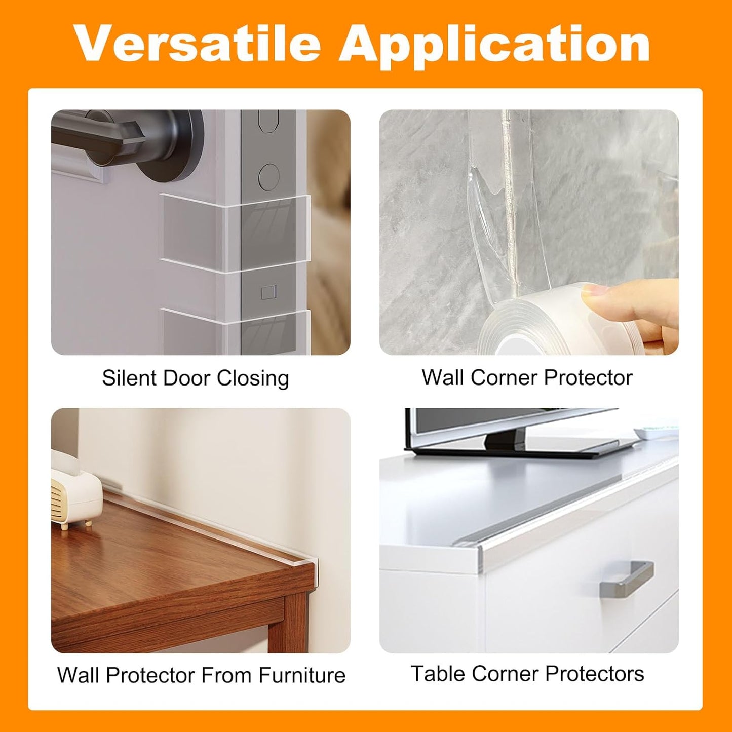 2.6 in x 9.84 FT,Clear Soft Corner Protectors for Furniture Strip,Sharp Edge & Table Bumper,Window Edge,Wall Protector, Soft Corner Guards Safe for Proof,Table Corner Protectors in Family