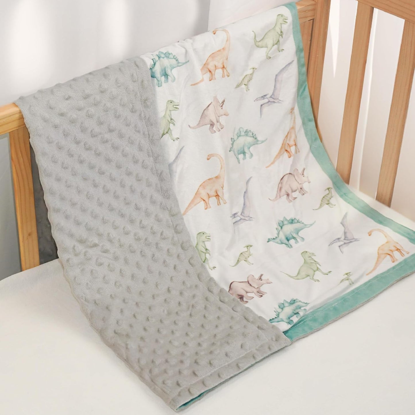 SANDJEST Dinosaurs Blanket for Boys - 30 x 40 Minky Kid Blankets Gift for Kids on Christmas Birthday