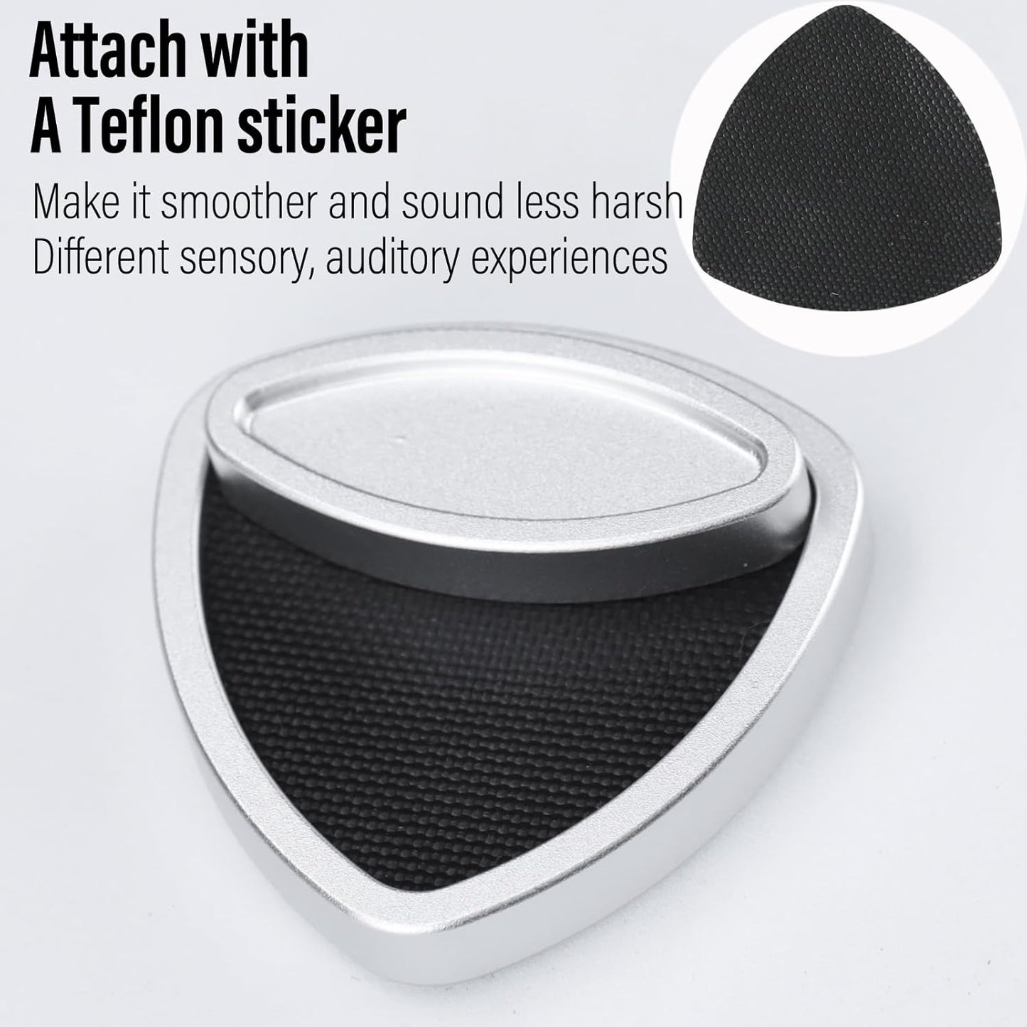 FREELOVE Pivot Magnetic Fidget Slider, Metal Worry Coin Haptic Clicker for Adults, Triangle Rotation Kinetic Toy Mechanical Sound EDC, Autism Sensory ADHD Anxiety Focus Meditation (Aluminum Silver)