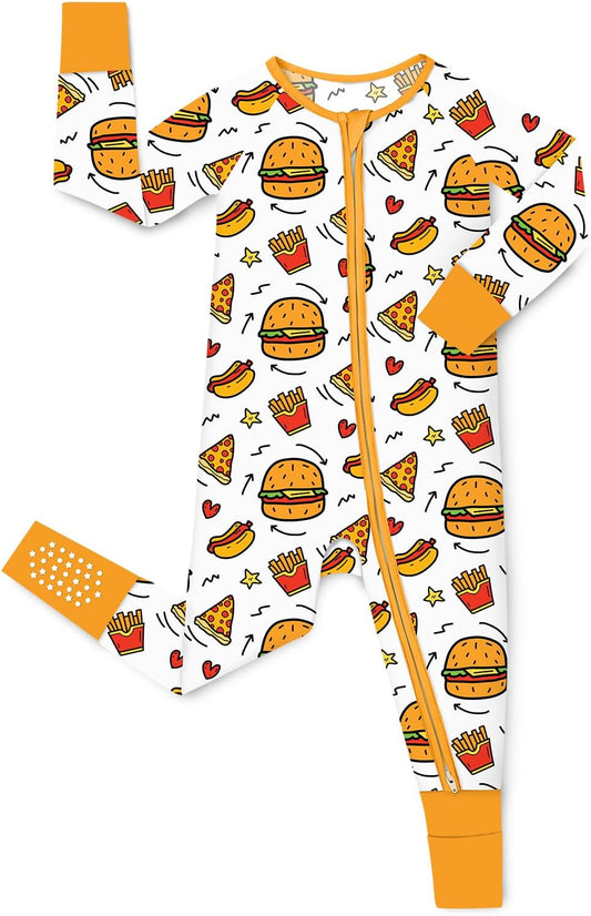 Bamboo Viscose Baby Convertible Footie Pajama, Zipper Pajamas for Baby Boys & Girls, Sleep & Play Footed Pjs