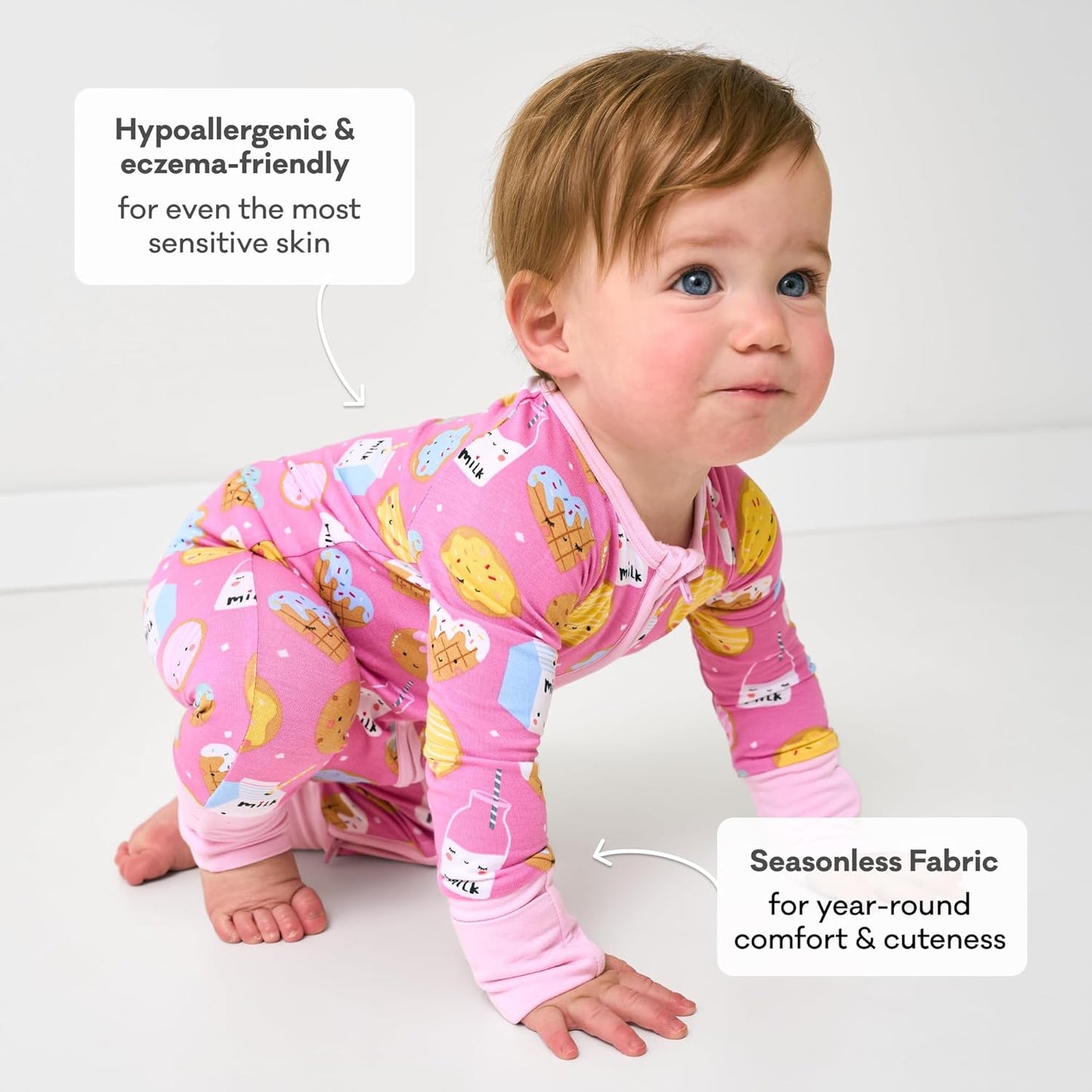 Little Sleepies Pajamas for Baby Boys & Girls, Viscose from Bamboo Baby Pajamas, Preemie & Newborn Sleepers, 2-Way Zipper PJs