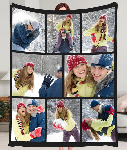 Ships Next Day, Custom Blankets with Pictures, Personalized Gifts for Boyfriend, Girlfriend, Photo Blankets Customized