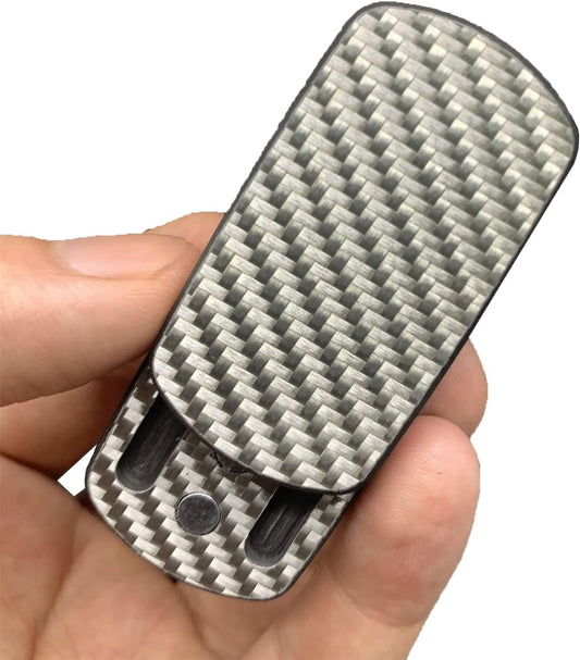 Rectangular Block Carbon Fiber Push Haptic Slider Adult Fidget Toys EDC ADHD Tool Anti-Anxiety Fidget Slider Stress Relief Toys Cool Stuff for Men (Silver Texture)