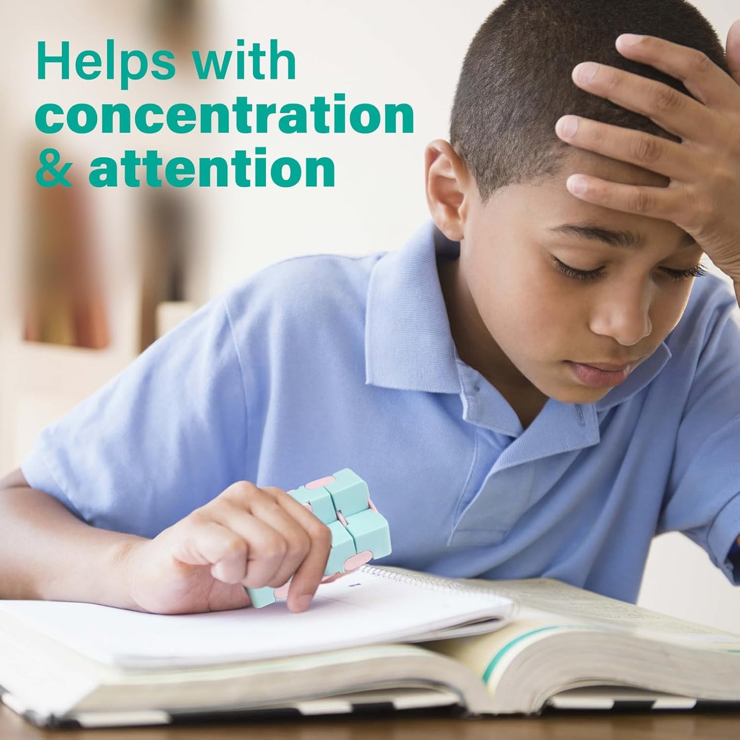 Infinity Cube Fidget Toy Stress Relieving Fidgeting Game for Kids and Adults,Cute Mini Unique Gadget for Anxiety Relief and Kill Time (Macaron Blue)