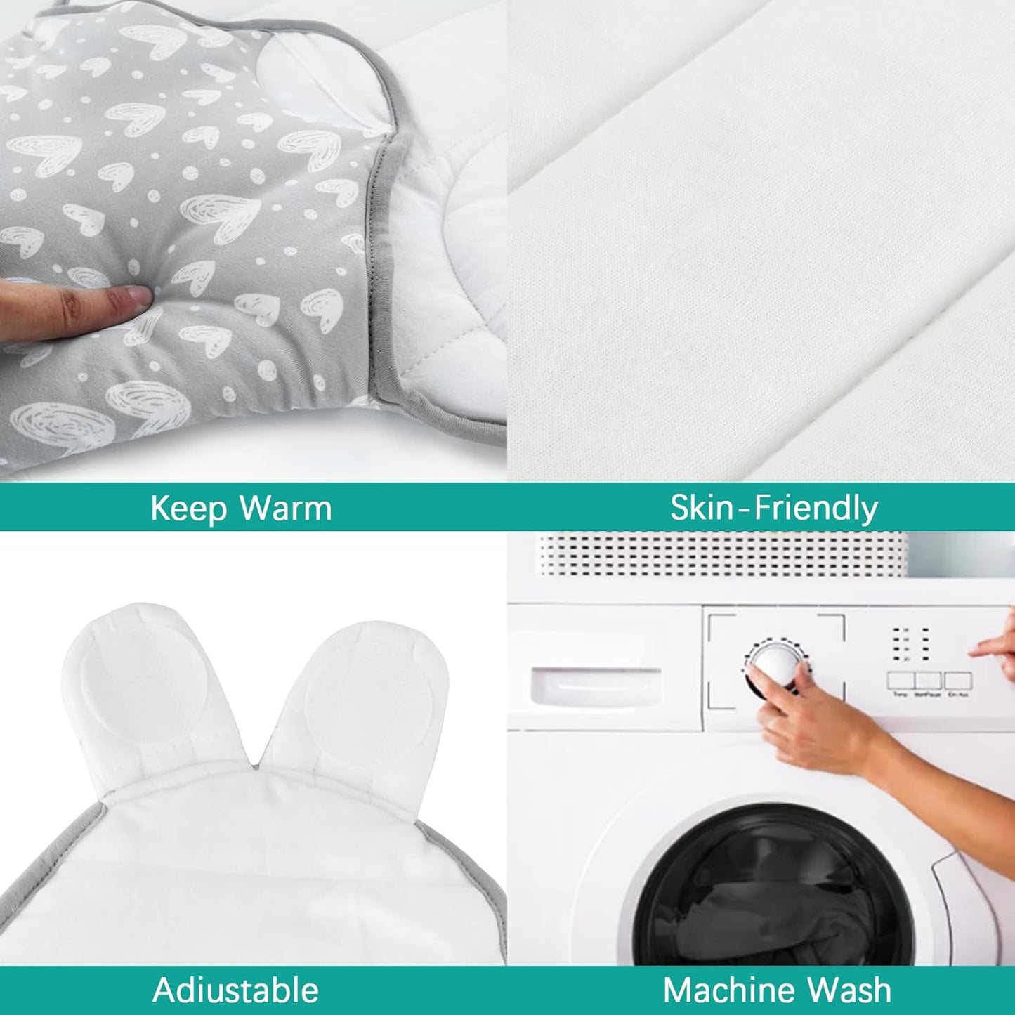 Biloban Quilted Baby Swaddles 0-3 Months 2 Pack, Warm Quilted Baby Swaddle, Newborn Swaddle, Adjustable Swaddle Blanket, Lovely Print