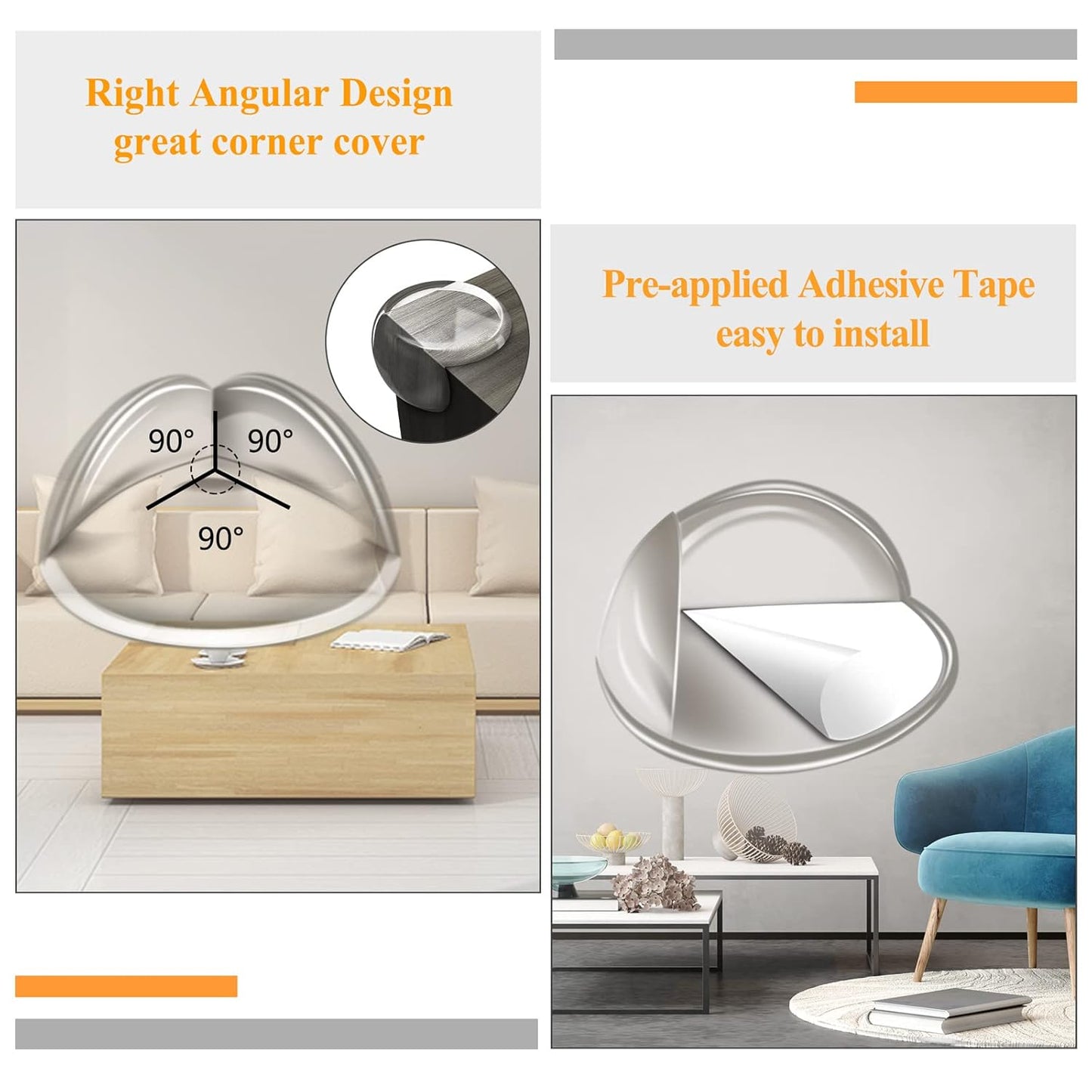 14 Pack Corner Protectors, Corner Guards Baby Proofing Corner Protectors Bumper Clear Corner Covers Cushion for Table Desk Fireplace Against Sharp Corner