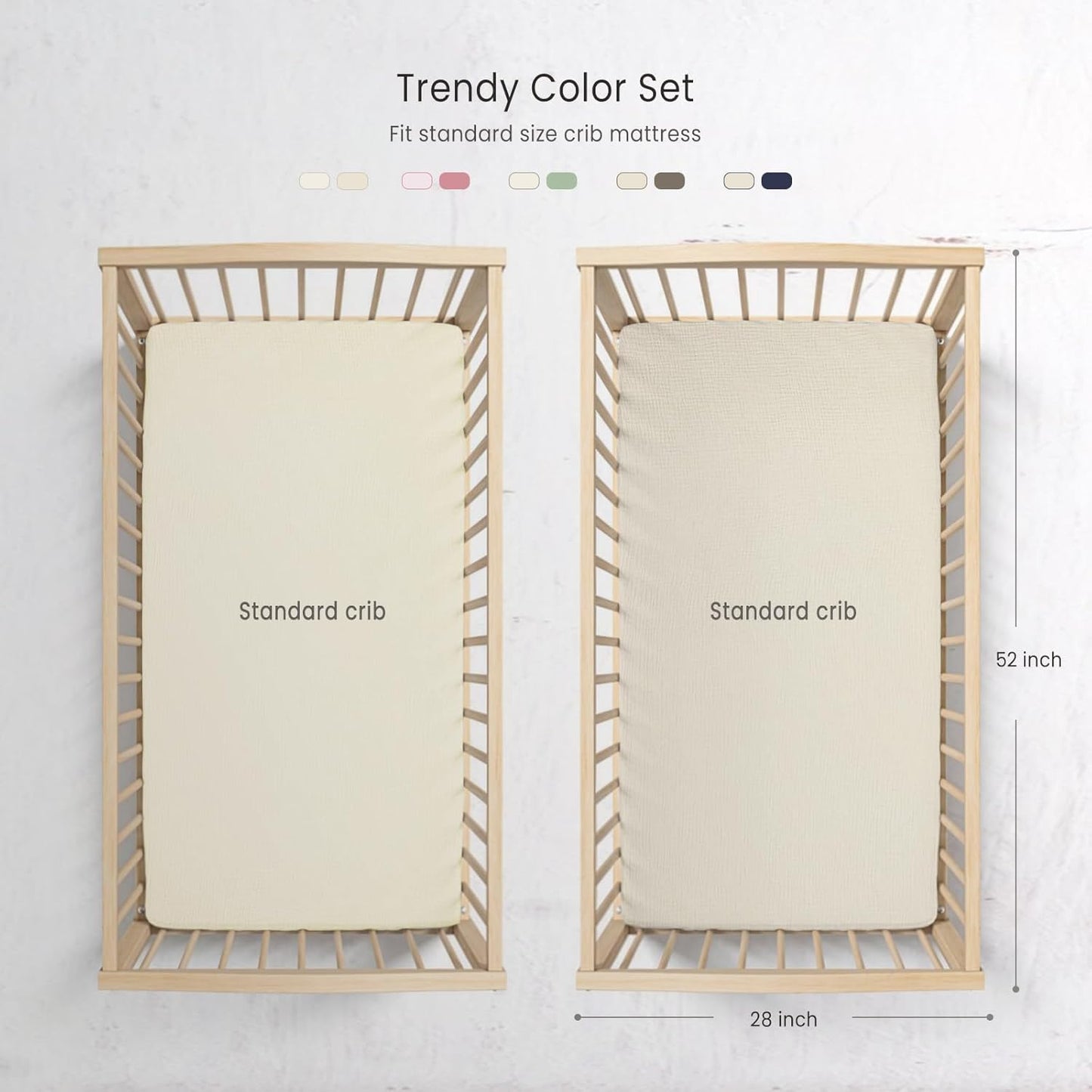 lulumoon Baby Muslin Crib Sheets - Toddler Cotton Fitted Crib Sheets Neutral for Boys and Girls 2Pack