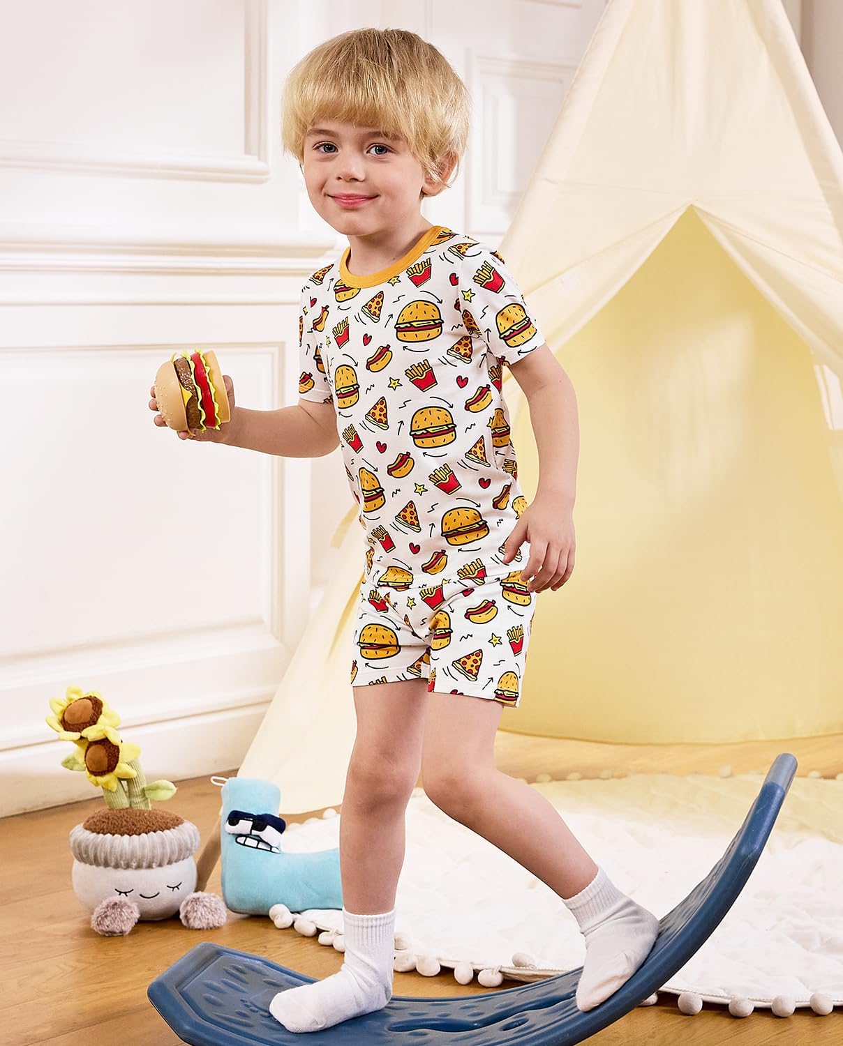 Bamboo Viscose Toddler Animal Pajamas Boys Girls Kids Cool Short Summer 12M-8Y Snug fit Pjs Set 2pcs