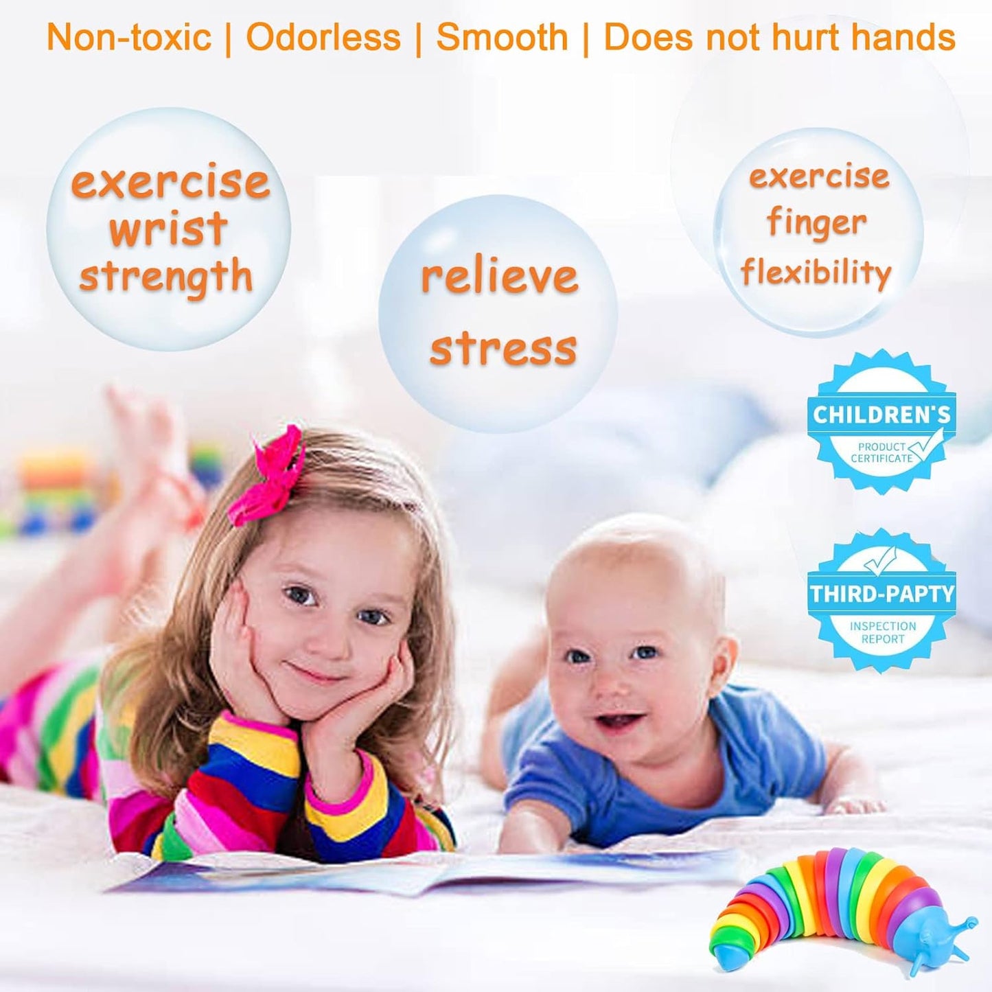 IFiwin Fidget Slug, 3PC Sensory Slug Fidget Toys