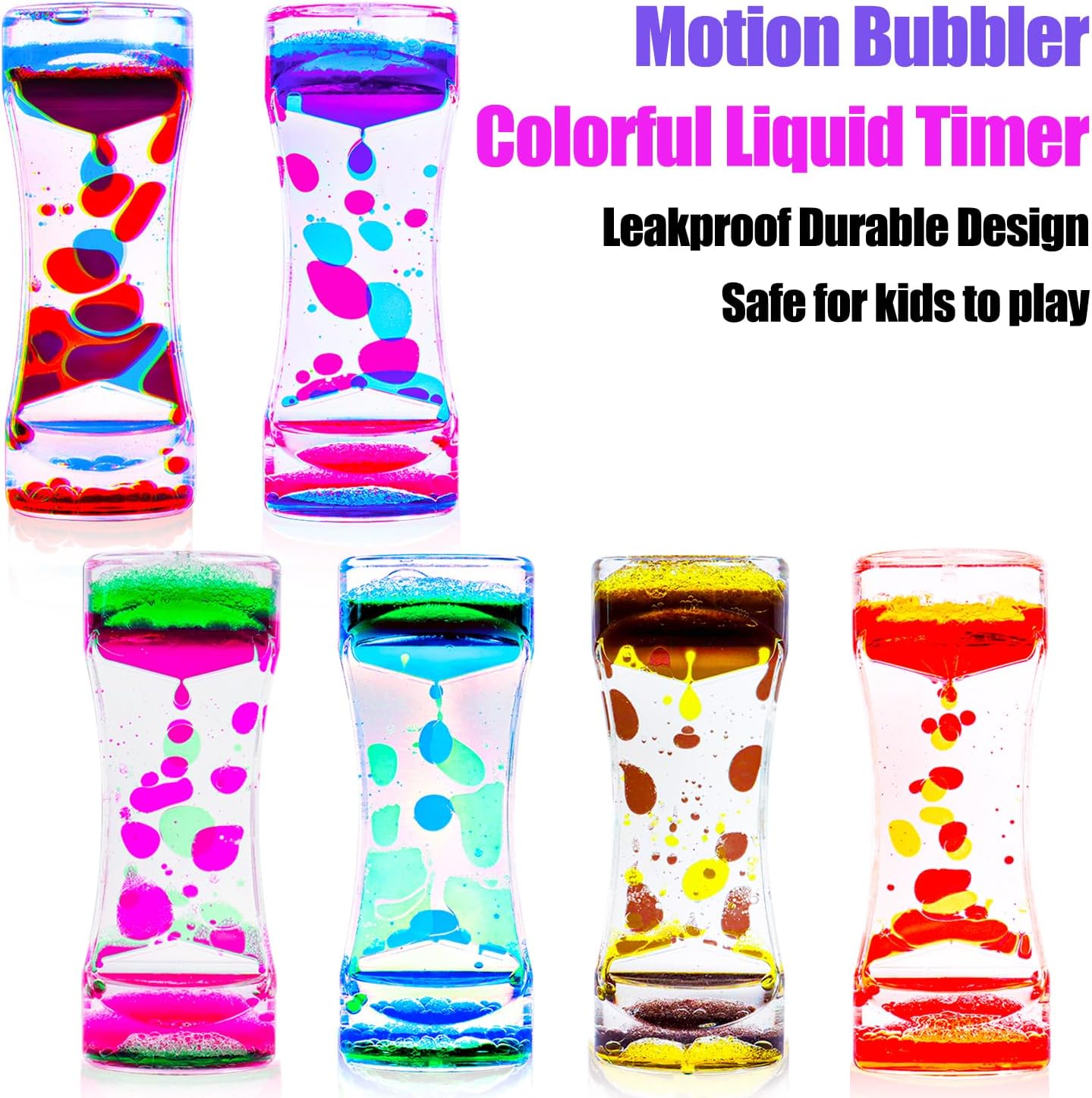 Liquid Motion Bubbler Sensory Toys,12 Pack Liquid Timer Fidget Toys for Adults, Calming Toys for Kids, Party Favors, Classroom Prizes, Christmas Goodie Bag Stuffers, Stocking Stuffers