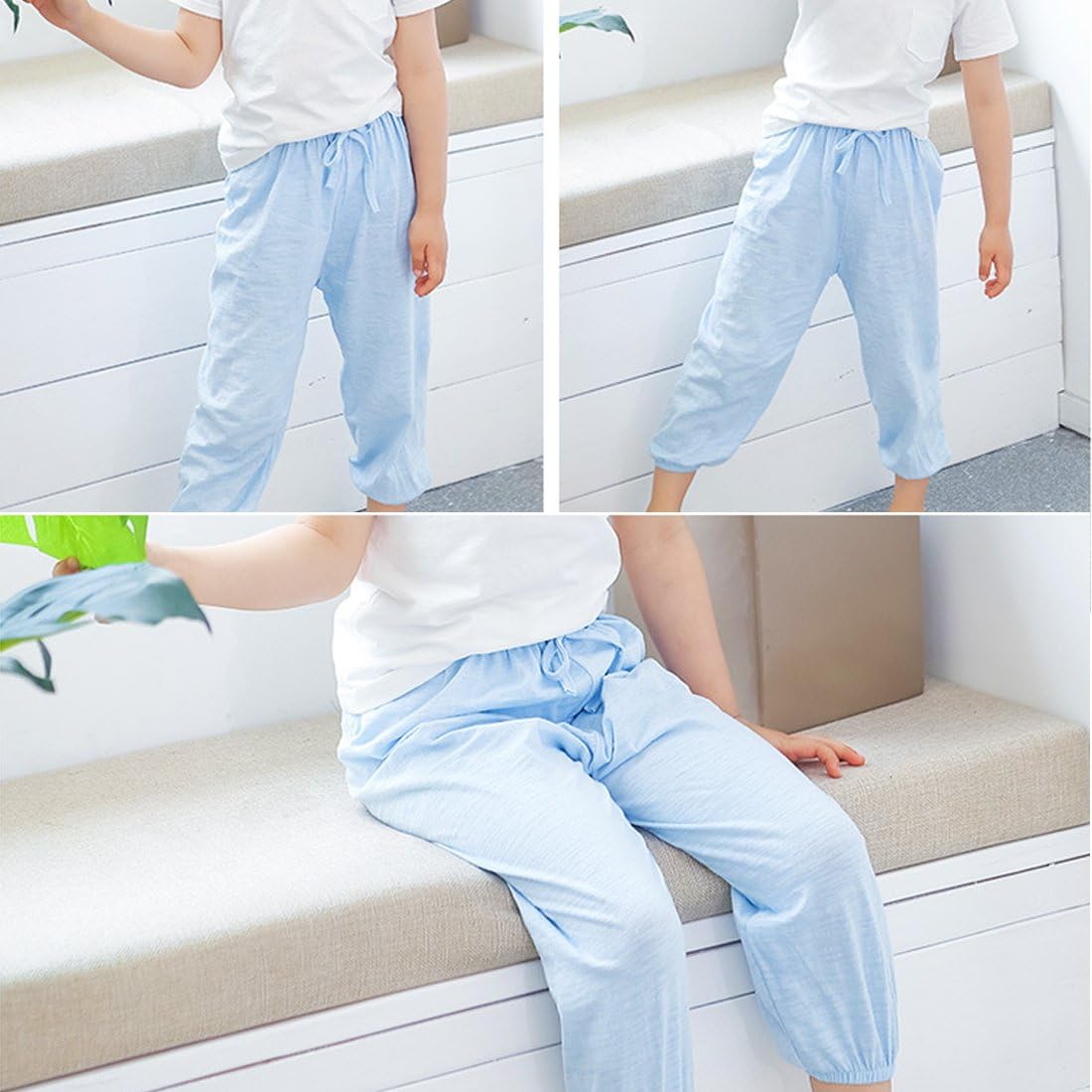 PAUBOLI Baby Long Bloomers Soft Cotton Harem Pants for Boys Girls 12M-7T