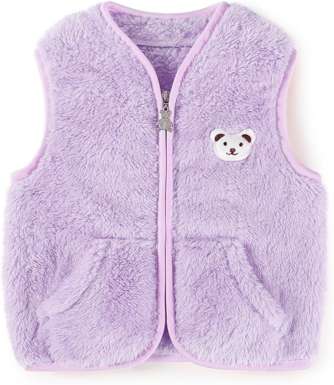 Baby Boys Girls Fleece Vest Zip Up Cute Bear Jackets Fuzzy Fall Winter Warm Clothes Newborn Outwear for Toddler Infant