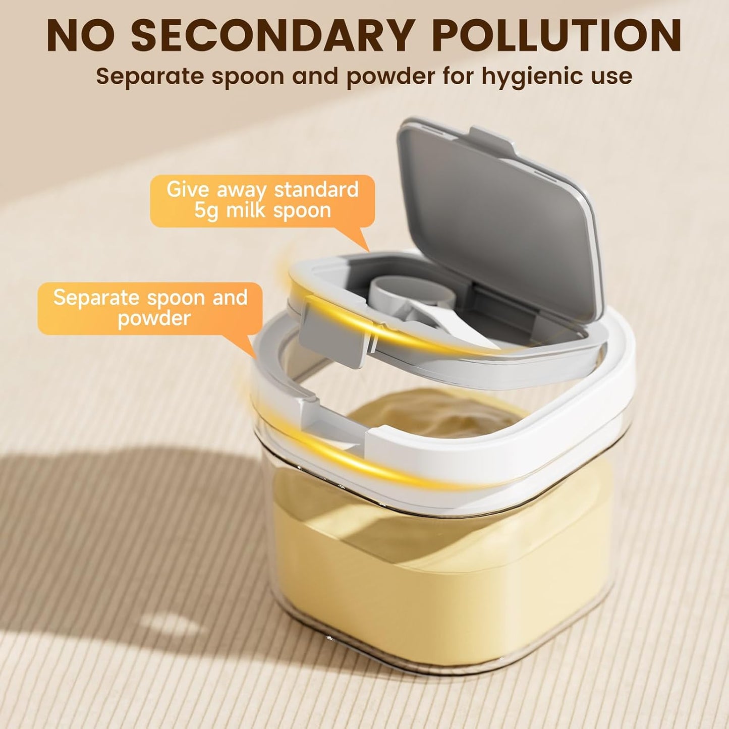 Formula Container to go-800ml Travel Dispenser BPA Free Airtight Container with Spoon and Layered Storage