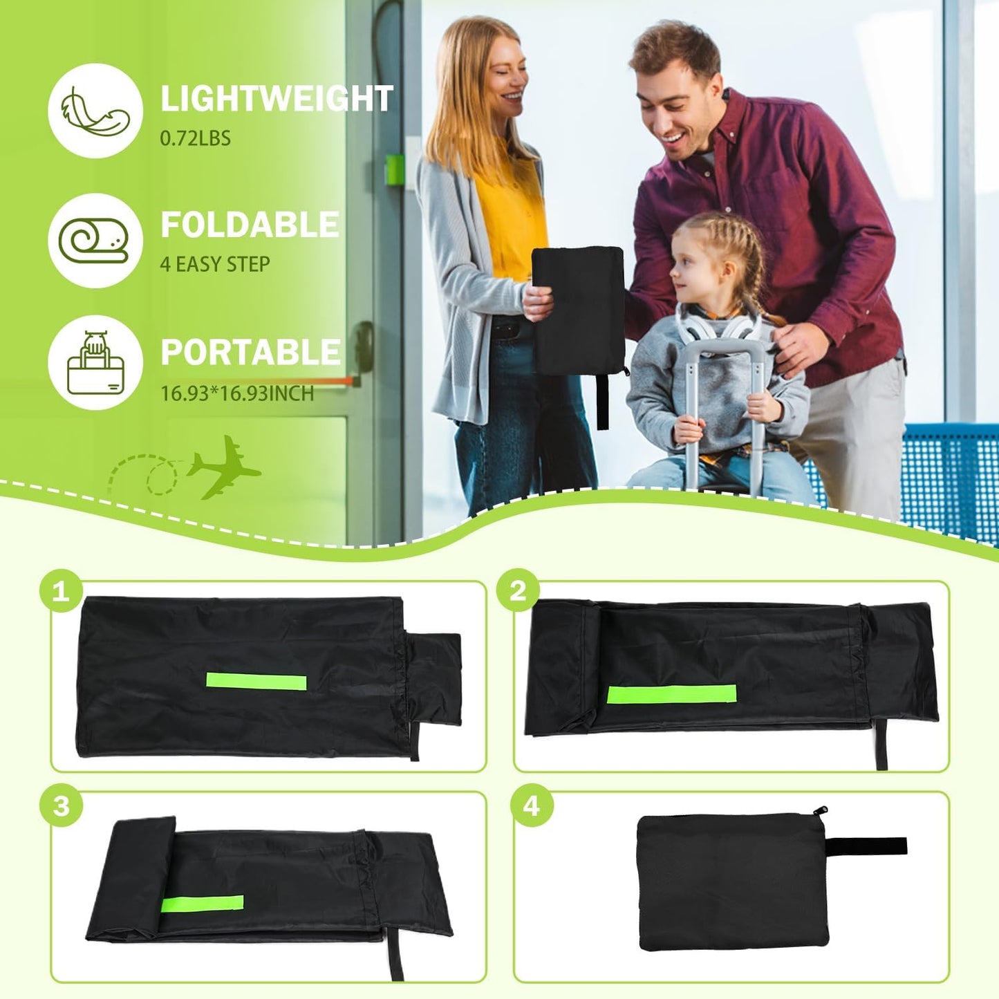 Waterproof Car Seat Bags For Airplane Travel, Durable Carseat Cover For Air Travel Car Seat Travel Bag with Shoulder Straps and 2pcs Luggage Tags For Airplane