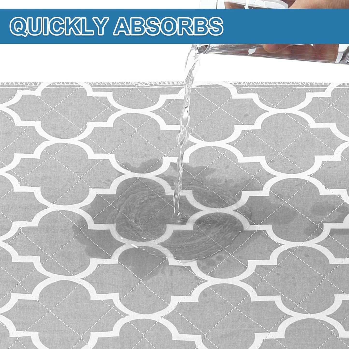 OUTCREATOR® Washable Bed Pads 18" x 24" (Pack of 8), Incontinence Mattress Protector, Anti-Slip Waterproof Underpads for Adults Kids Elderly Pets, Absorbency & Reusable Bedwetting Pads (Gray)