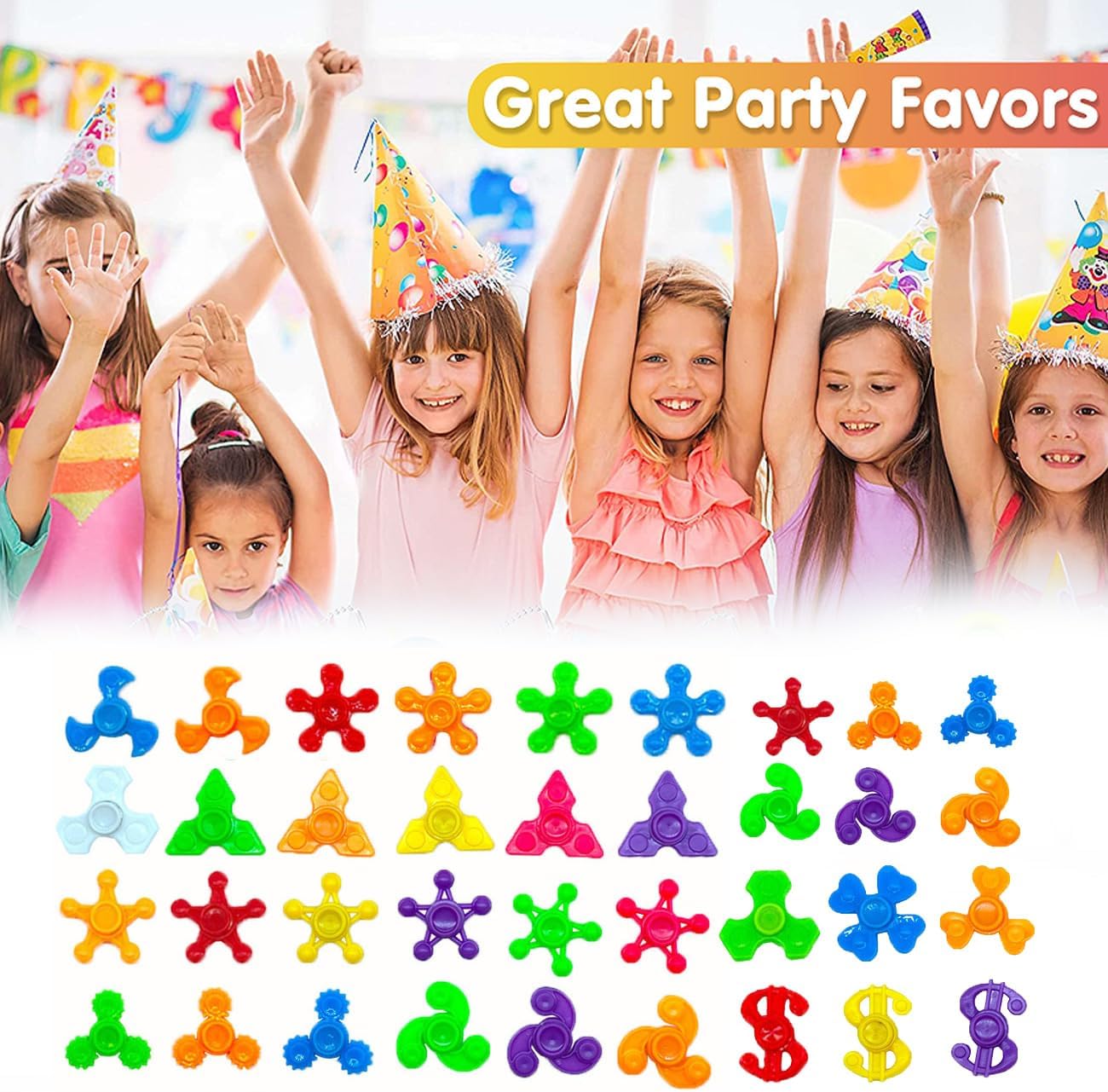 50 Pack Mini Fidget Spinner Toys,Stress Relief Sensory Toys,Birthday Gifts Party Favors for Kids Teens Adults,Christmas Goodie Bag Stuffers,Canival Treasure Box Toys for Classroom Prizes Supplies