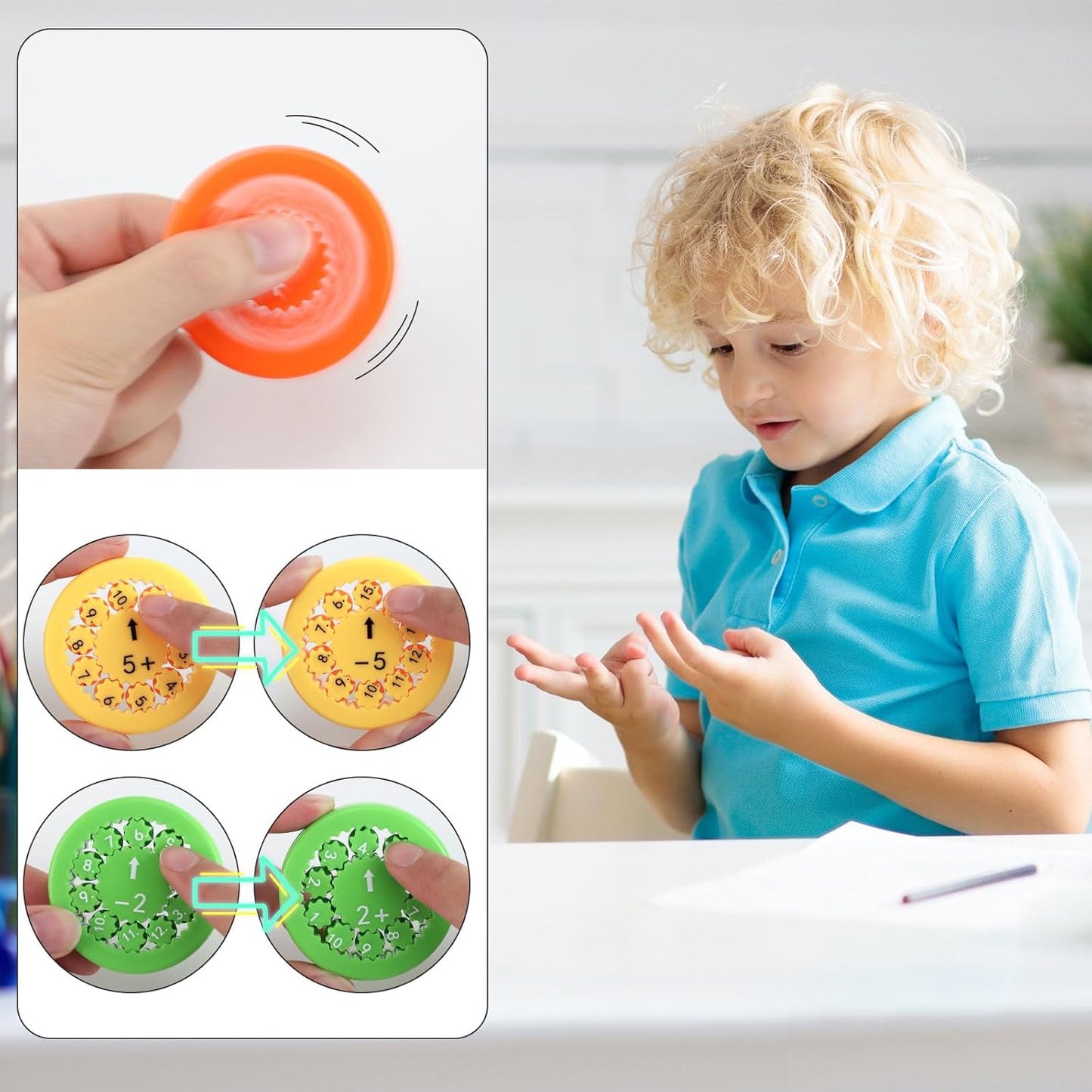 HengLiSam Math Fact Fidget Spinner, Classrooms Learn Math Multiplication and Division Tools, Math Learning Education for Students, Parent-Child Math Fidget Toys Games