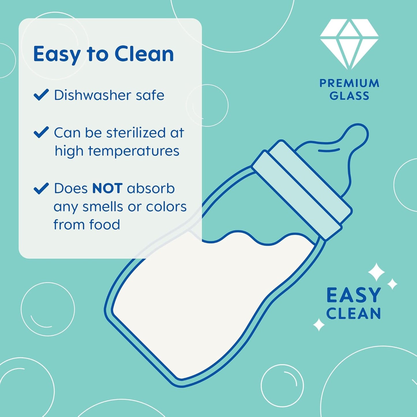 MAM Feel Good Slow Flow Premium Glass Baby Bottles, Easy Switch Between Breast and Bottle, 6oz, 0+ Months, Unisex, 3 Pack