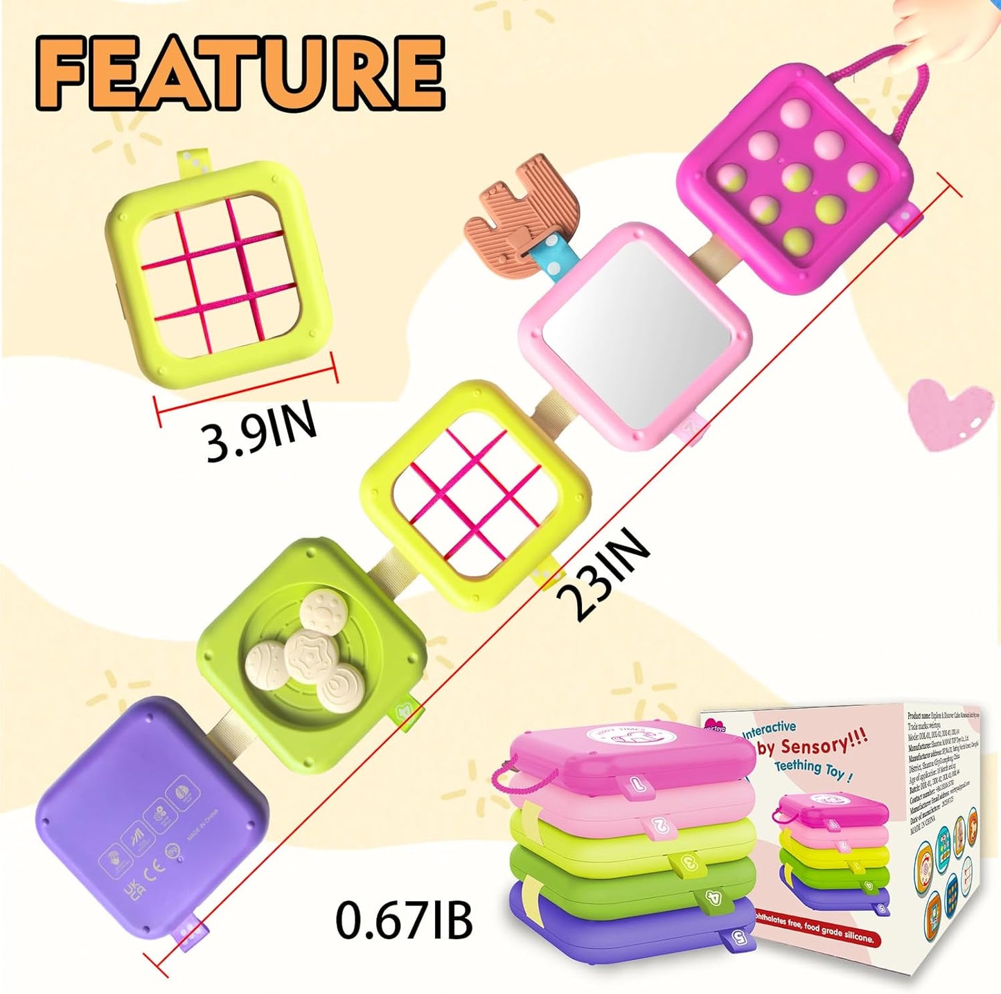 weirtoya Busy Board for 1 Year Old, Toddler Travel Toys for Toddler 1-3 Montessori Toys for 1 Year Old Travel Activities Cube Gifts for Baby Boy Girl My First Montessori Busy Board