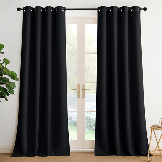 NICETOWN 108 inch Curtains Blackout Thermal Grommet Curtains, Sound Reducing Shades for Living Room, Bedroom, Boys Room, Closet, Patio - Lightweight, 2 Panels, W52 x L108