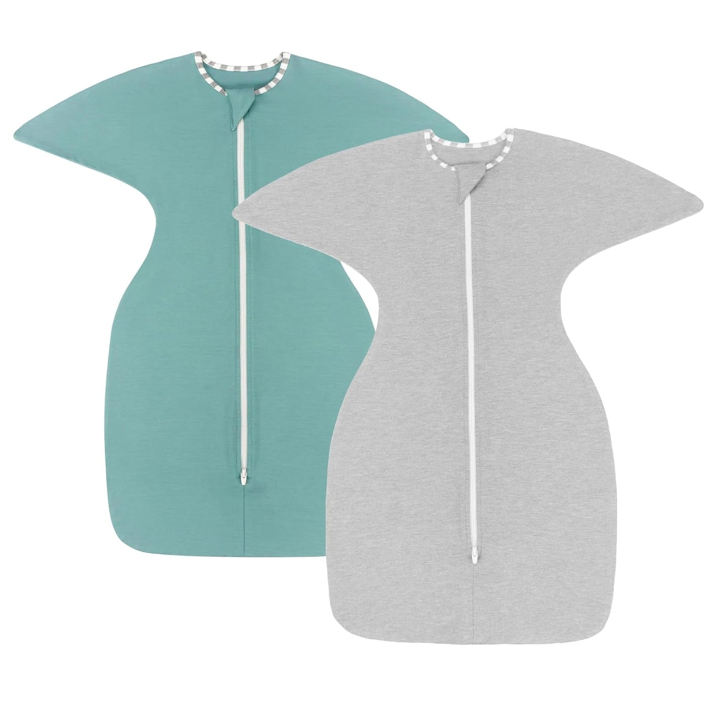 PuppyPaws Baby Sleep Sack 2-Pack Set, Transitional Swaddle, Sleep Sack 3-6 Months, Wearable Blanket Baby with 2-Way Zipper Summer, 95% Rayon derived from Bamboo, 5% Spandex