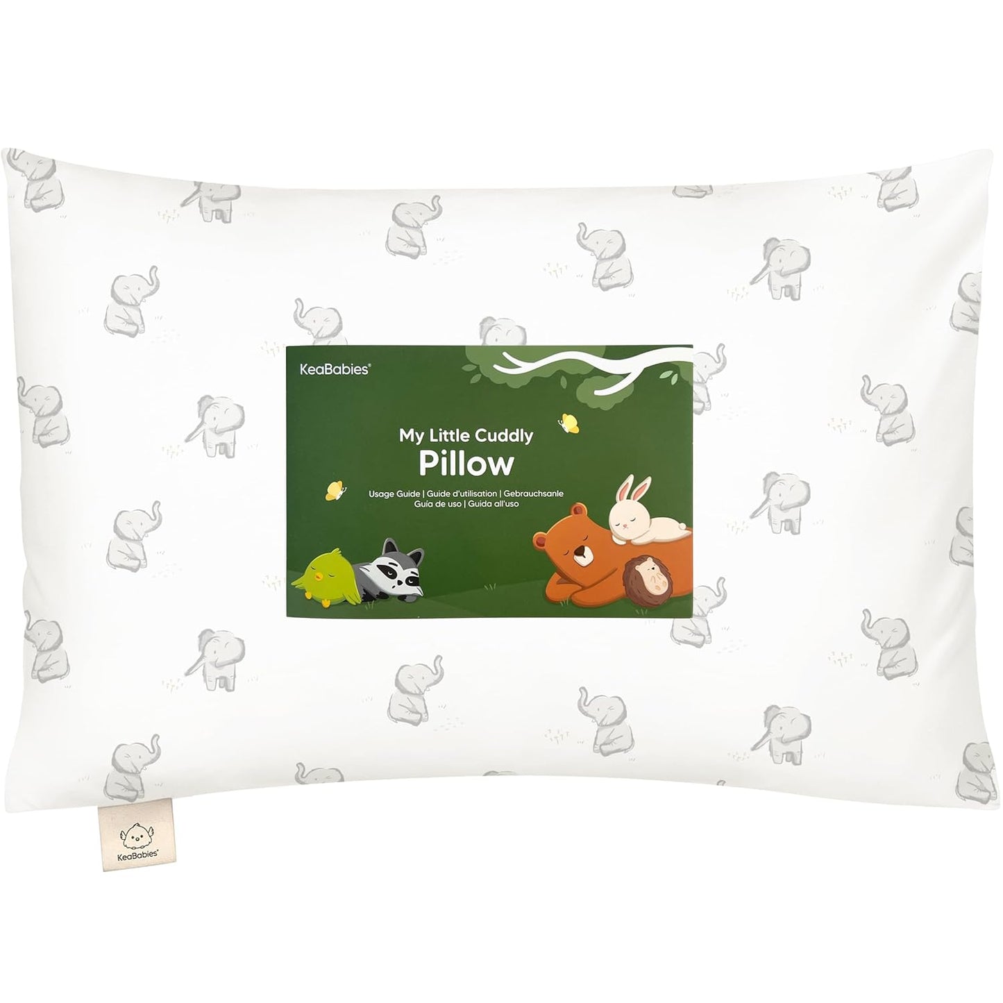 Toddler Pillow with Pillowcase - 13x18 My Little Cuddly Pillow, Viscose Derived From Bamboo Nursery Toddler Pillows for Sleeping,Kids Pillow,Small Travel Pillows,Mini Toddler Bed Pillow (Elly)