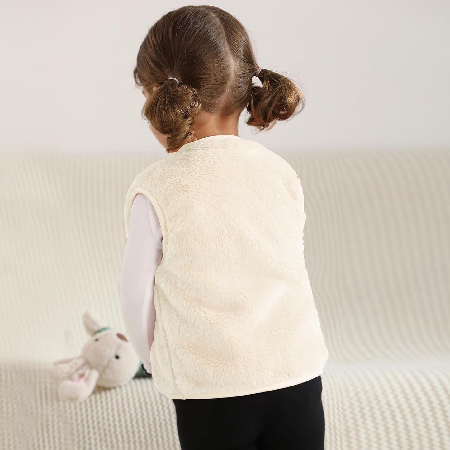 Baby Boys Girls Fleece Vest Zip Up Cute Bear Jackets Fuzzy Fall Winter Warm Clothes Newborn Outwear for Toddler Infant