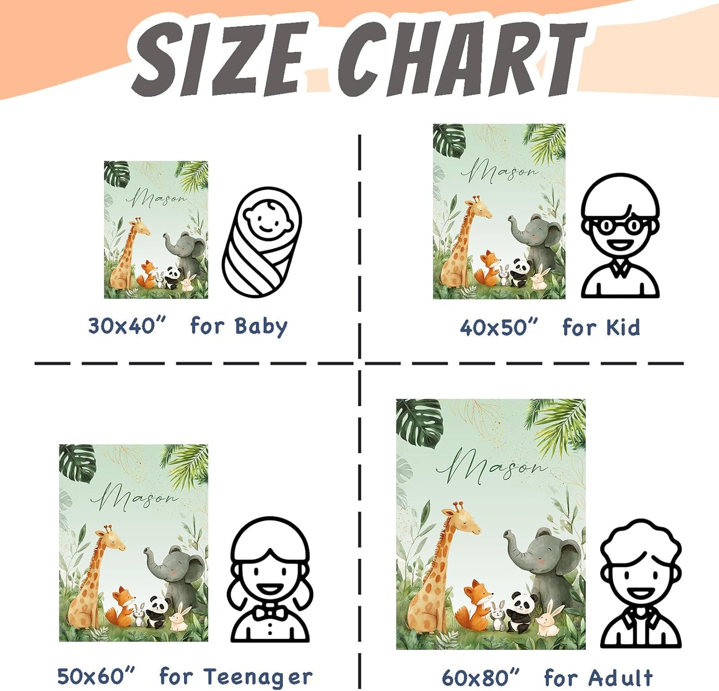 Custom Baby Blanket for Boys Personalized Baby Blanket with Name Soft Cozy Flannel Bed Throw Blanket for Kids Newborn Toddler Customized Baby Boy Gifts for Christmas Baby Shower Birthday Easter