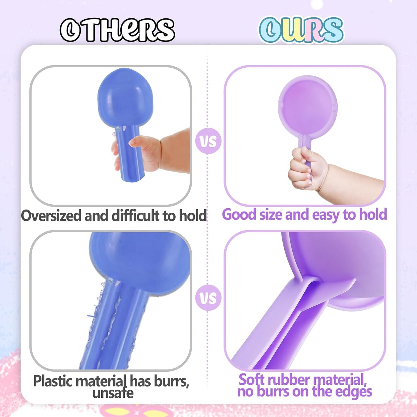 Small Soft Bath Toys for Toddlers 1-3 - Super Easy to Clean Water Table Toys Baby Tub Swimming Pool Toy Fun Tactile Training Newborn Gifts, 3Packs (Pink)