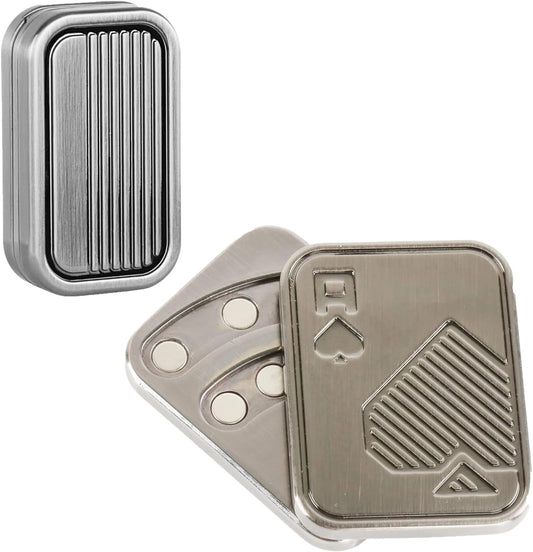 2 Pack EDC Metal Fidget Slider Toys- Stress Relief Toy Metal Slider Fidget Office Desk Toys for Adults (Poker Fidget Slider A+CP3)