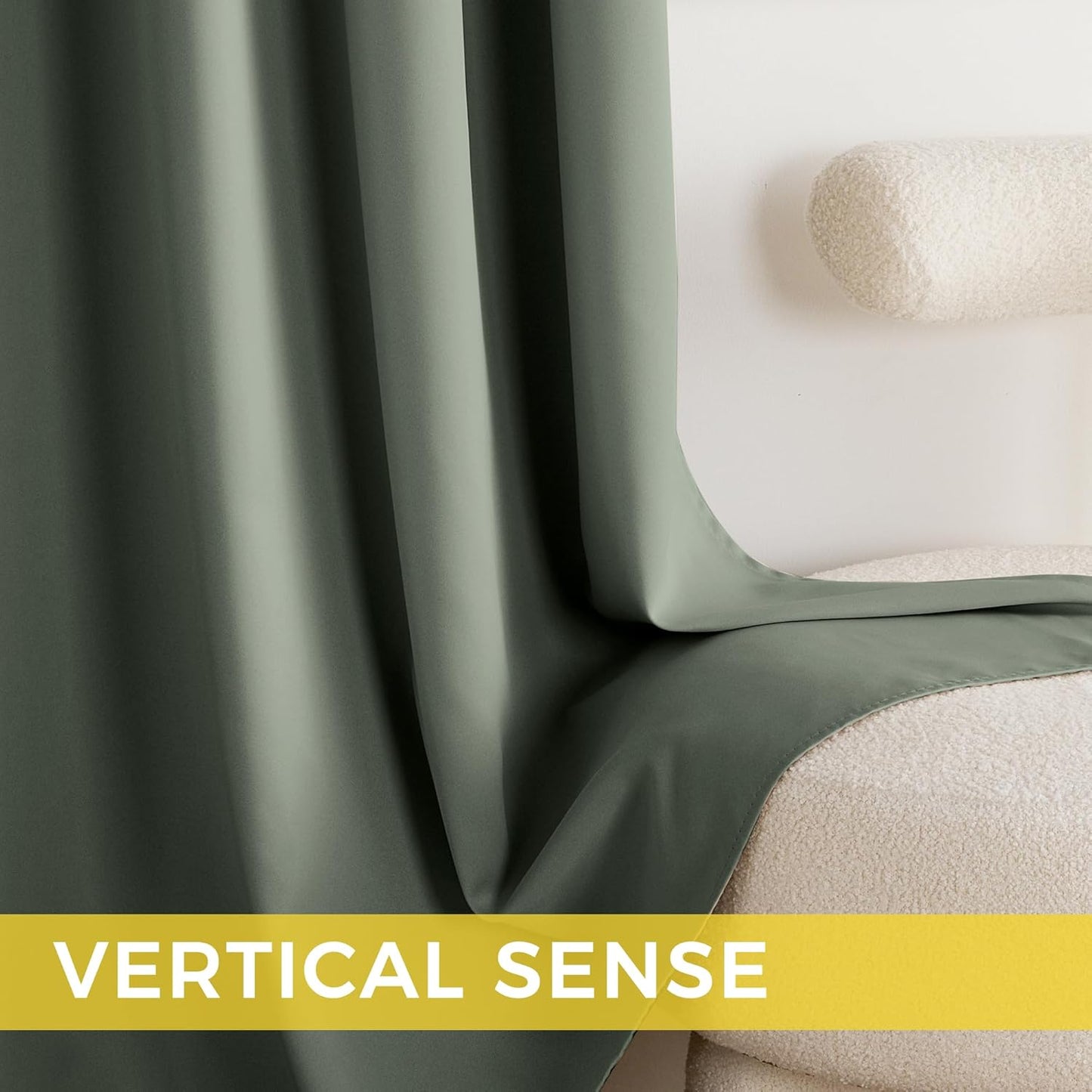 NICETOWN Dark Mallard Curtains for Living Room 84 inches Long 2 Panels, Thermal Grommet Curtains for Living Room, Noise Reducing Privacy Window Treatment Shades for Bedroom, Laundry Patio, W52