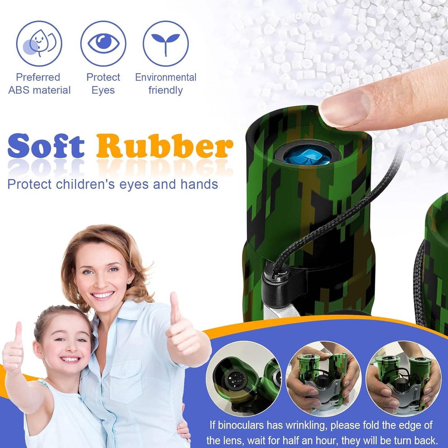 Obuby Real Binoculars for Kids Gifts for 3-12 Years Boys Girls 8x21 High-Resolution Optics Compact Toy Binocular for Bird Watching,Travel, Camping