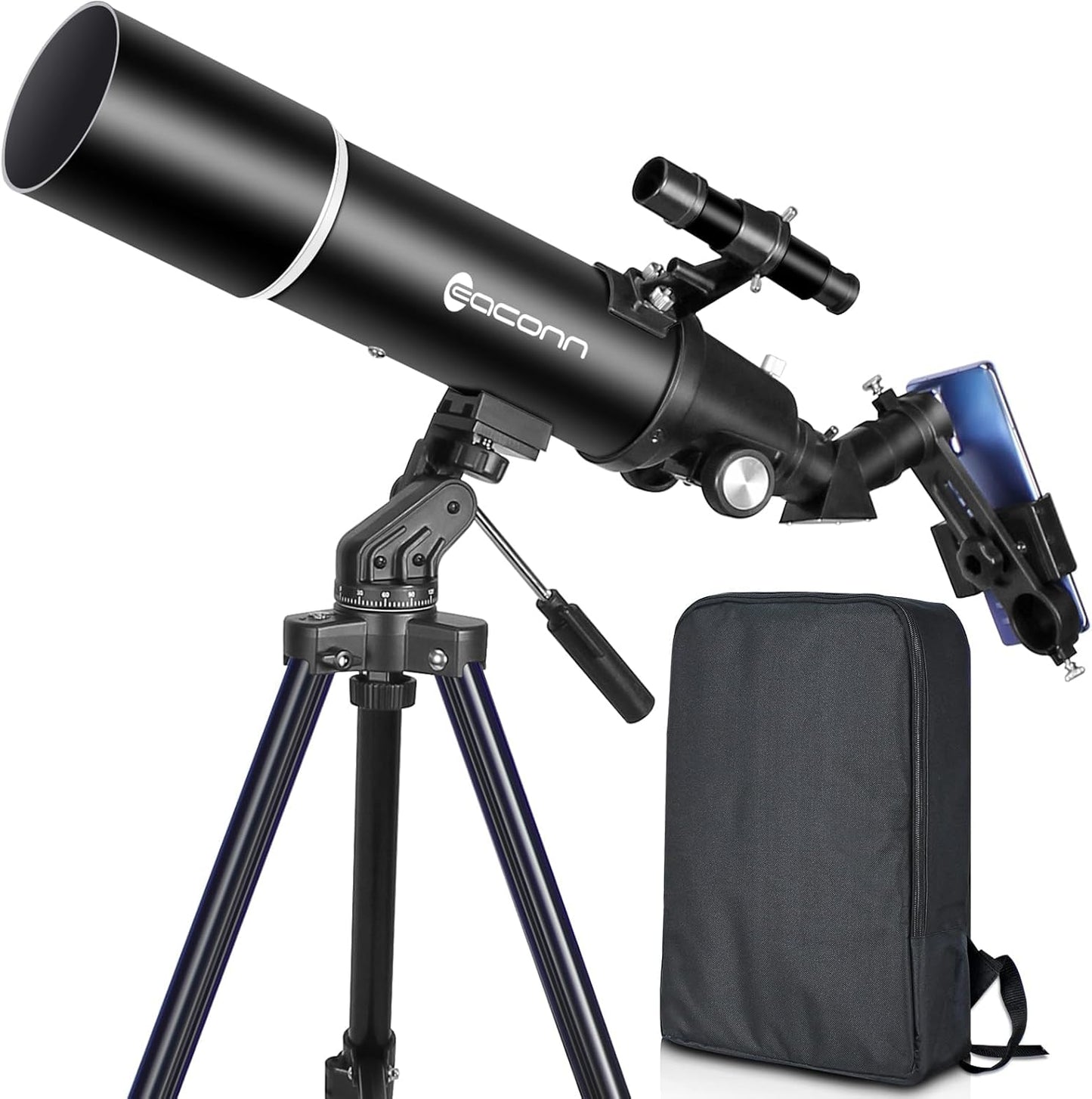 Telescopes for Adults Astronomy, 80mm Aperture 600mm Refractor Telescope for Kids & Beginners, Compact and Portable Travel Telescopio with Backpack