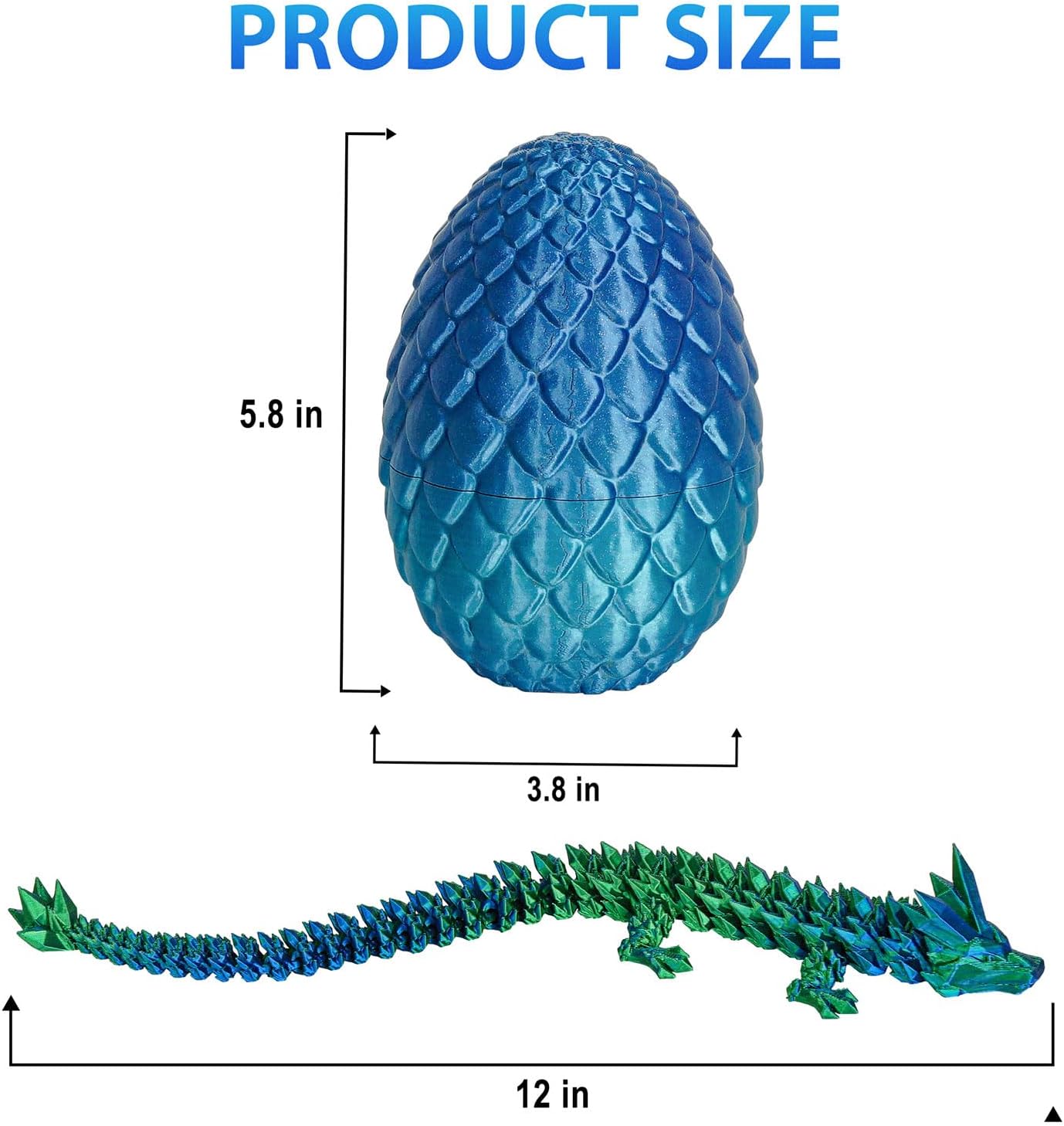 Dragon Eggs with Dragon Inside, 3D Printed Surprise Funny Gifts for Kids, Boys, Girls, Articulated Dragon Fidget Toys for Adults, Executive Desk Toys Office Room Décor