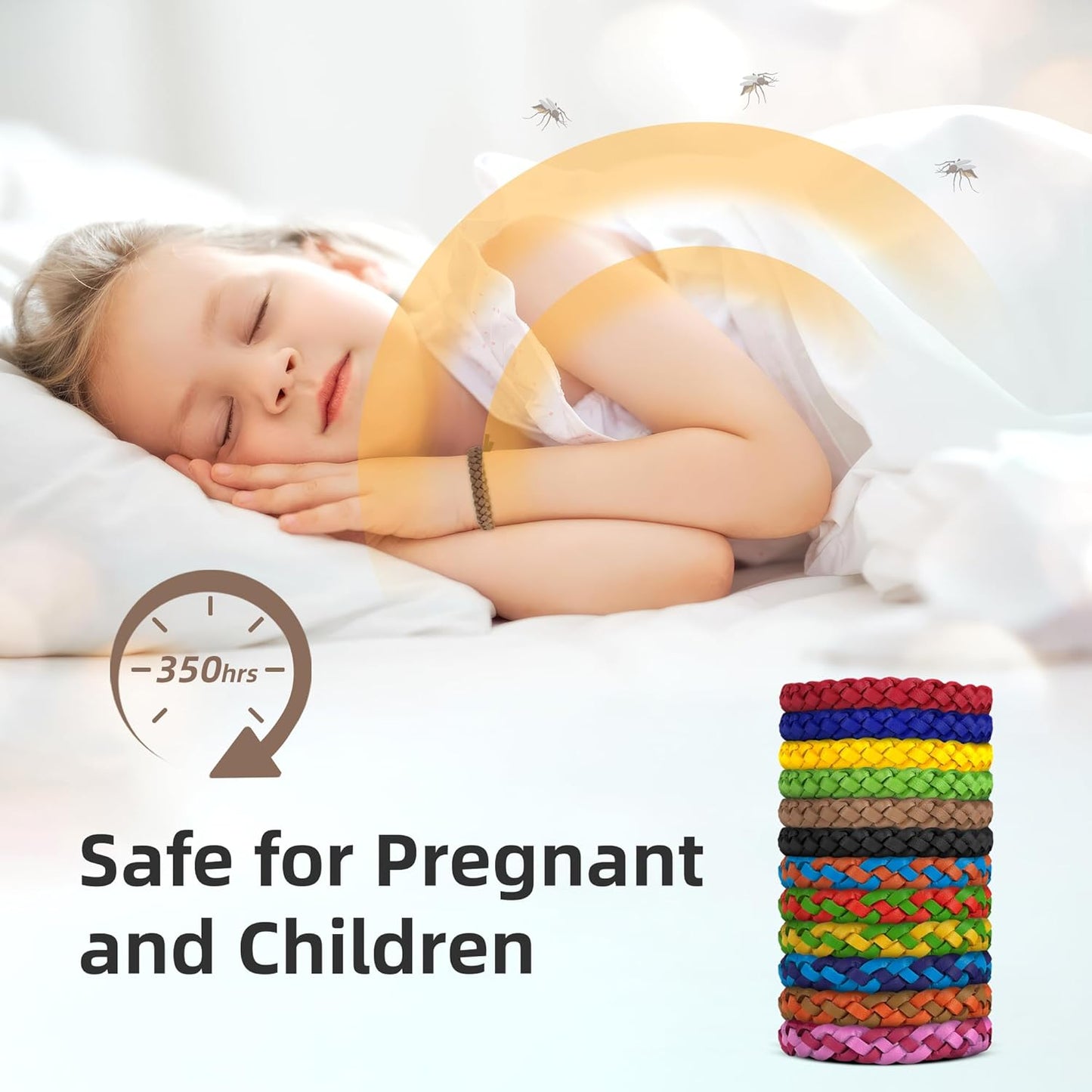 42 Pack Mosquito Repellent Bracelets, DEET-Free Natural Bands, PU Leather Insect & Bug Repellent Wrist Bands for Kids & Adults, Individually Wrapped