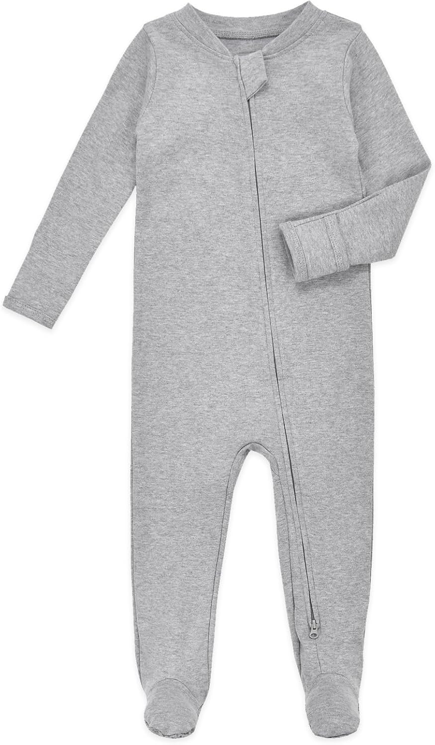 Aablexema Baby Footie Pajamas with Mittens - 3Pcs Infant Footed Sleeper Cotton Sleepwear Outfits