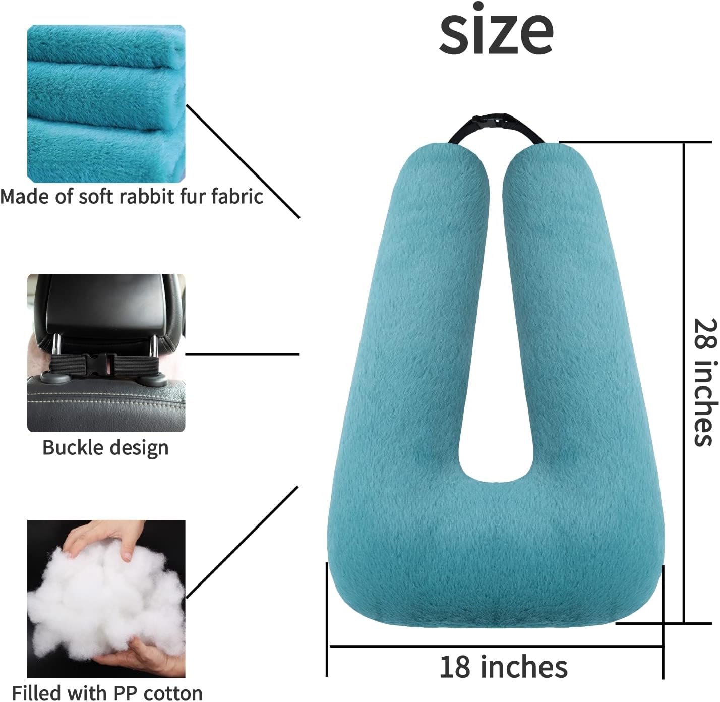 Travel Pillow Car Pillow Kid Car Sleeping The Sleeping Aid for Adults and Kids on Road Trips Kids Travel Pillow Emerald Green