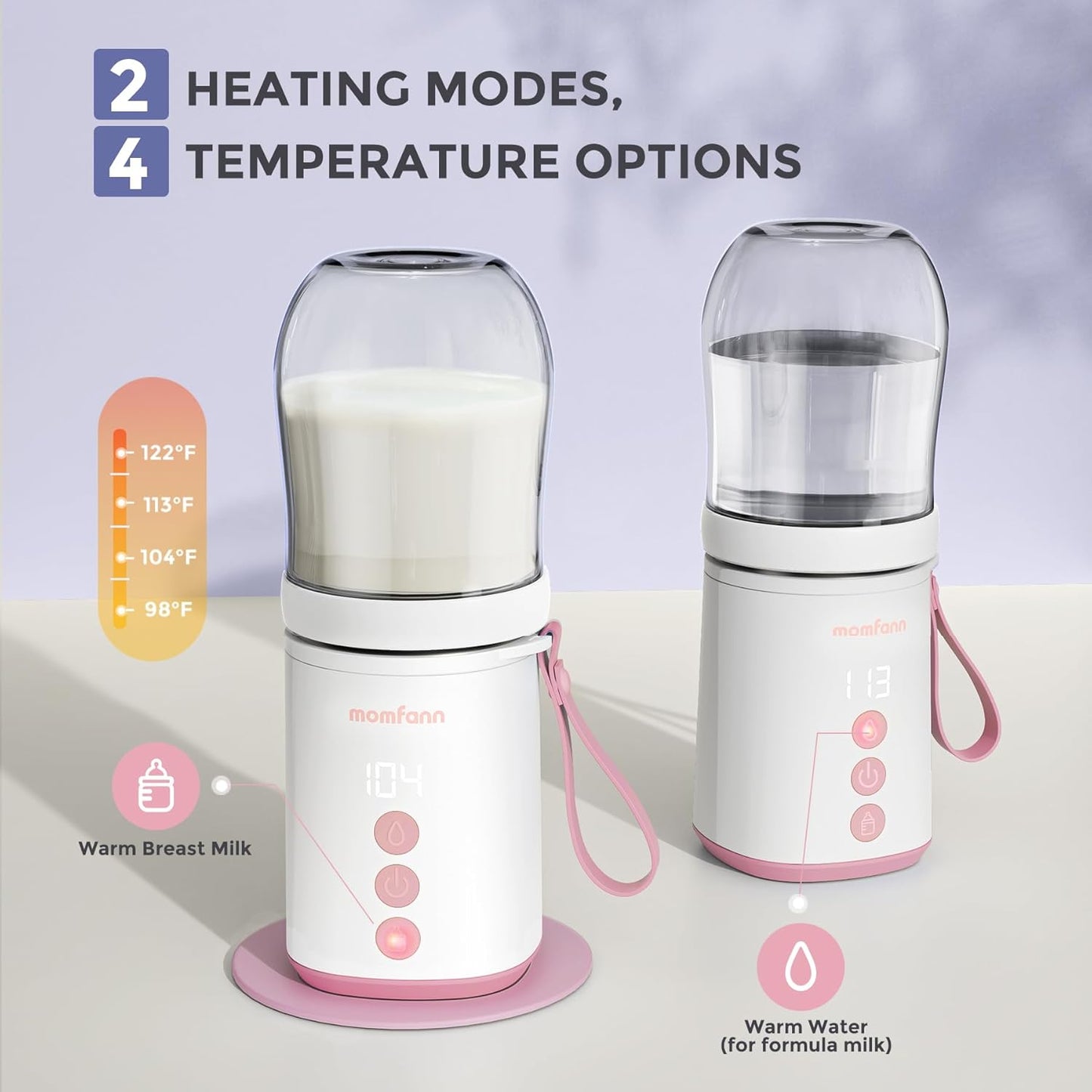 Portable Bottle Warmer, Travel Baby Bottle Warmer for Breastmilk On The Go, Leak-Proof, 2 Modes Fast Heating