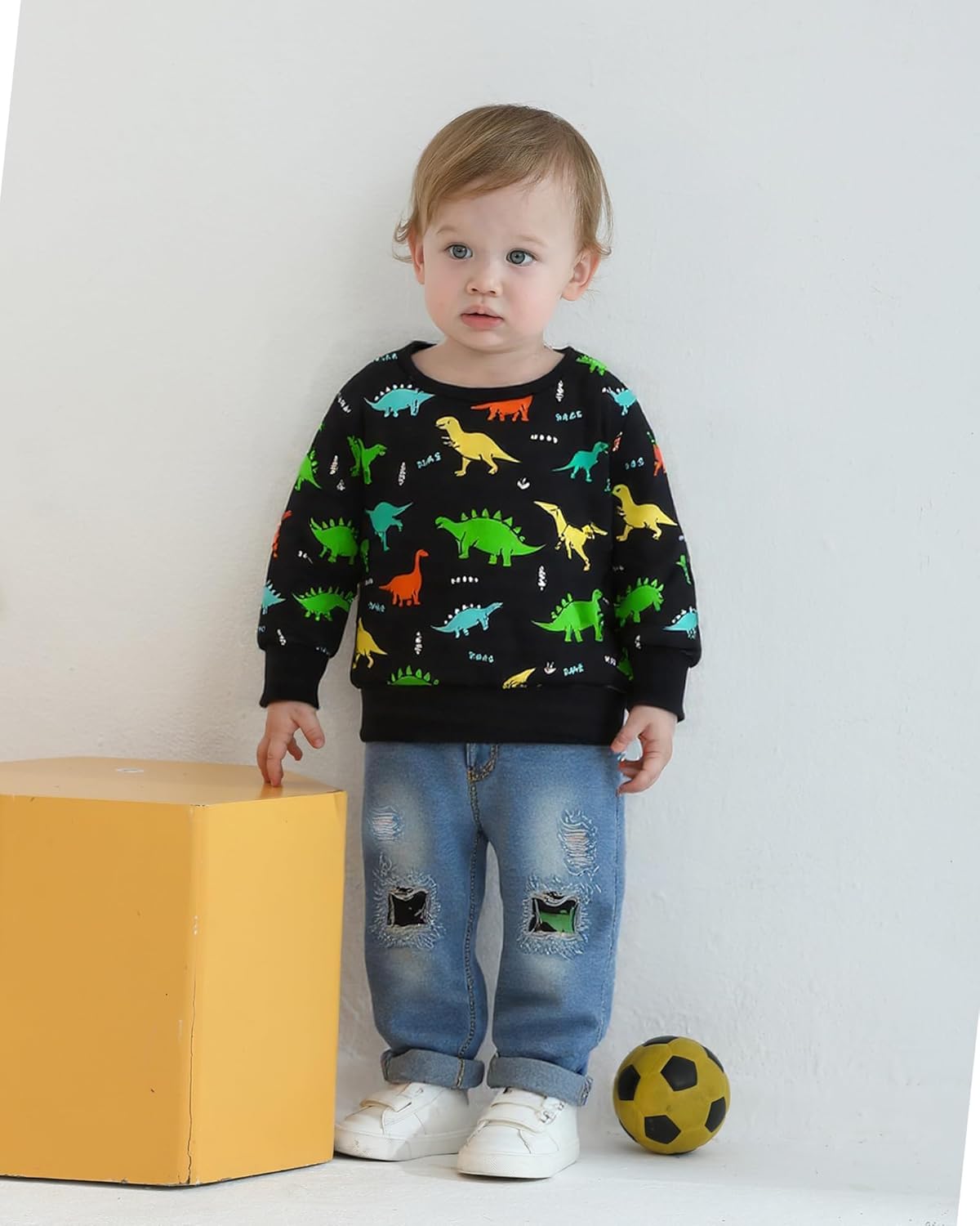 Toddler Baby Boy Outfits Fall Winter Clothes Color Block Long Sleeve Sweatshirt Tops + Jogger Pants Set 2PCS