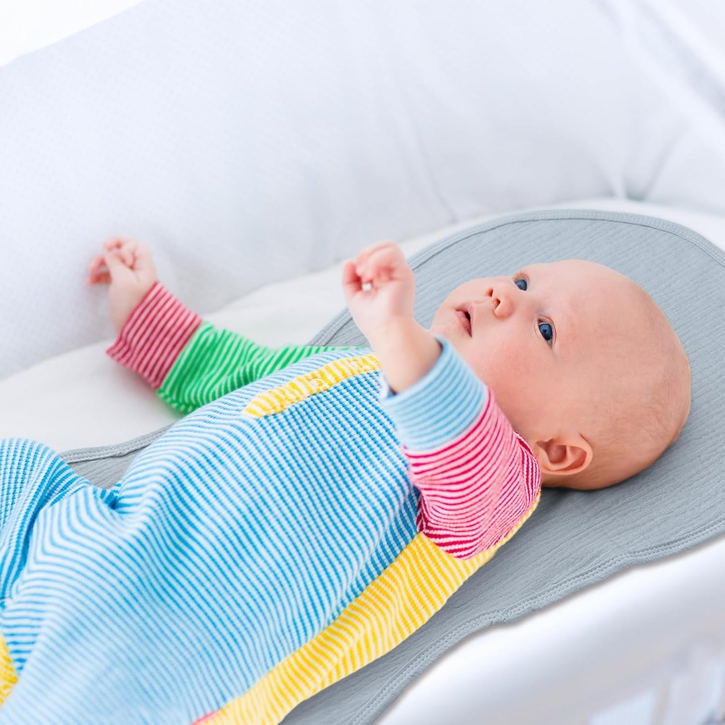 3 Pcs Changing Pad Liners Fits in Peanut Shape Changing Pad Waterproof Diaper Mats Organic Cotton Peanut Mats are Warm on a Baby's Back, Washable Reusable(Elegant Style,Blue)