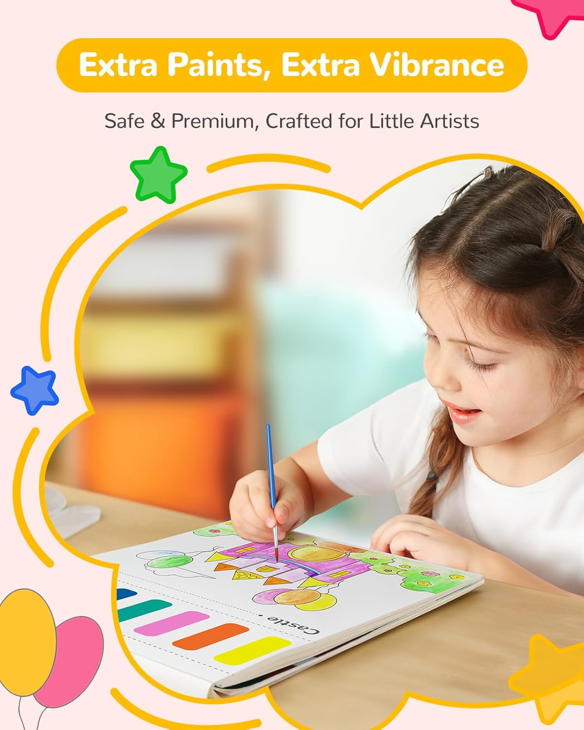 TECJOE Paint with Water Coloring Books for Toddlers, Princess Series Watercolor Set with 3 Brushes, Mess Free Painting Activity for Kids Ages 4 5 6 7 8, Arts & Crafts Toy