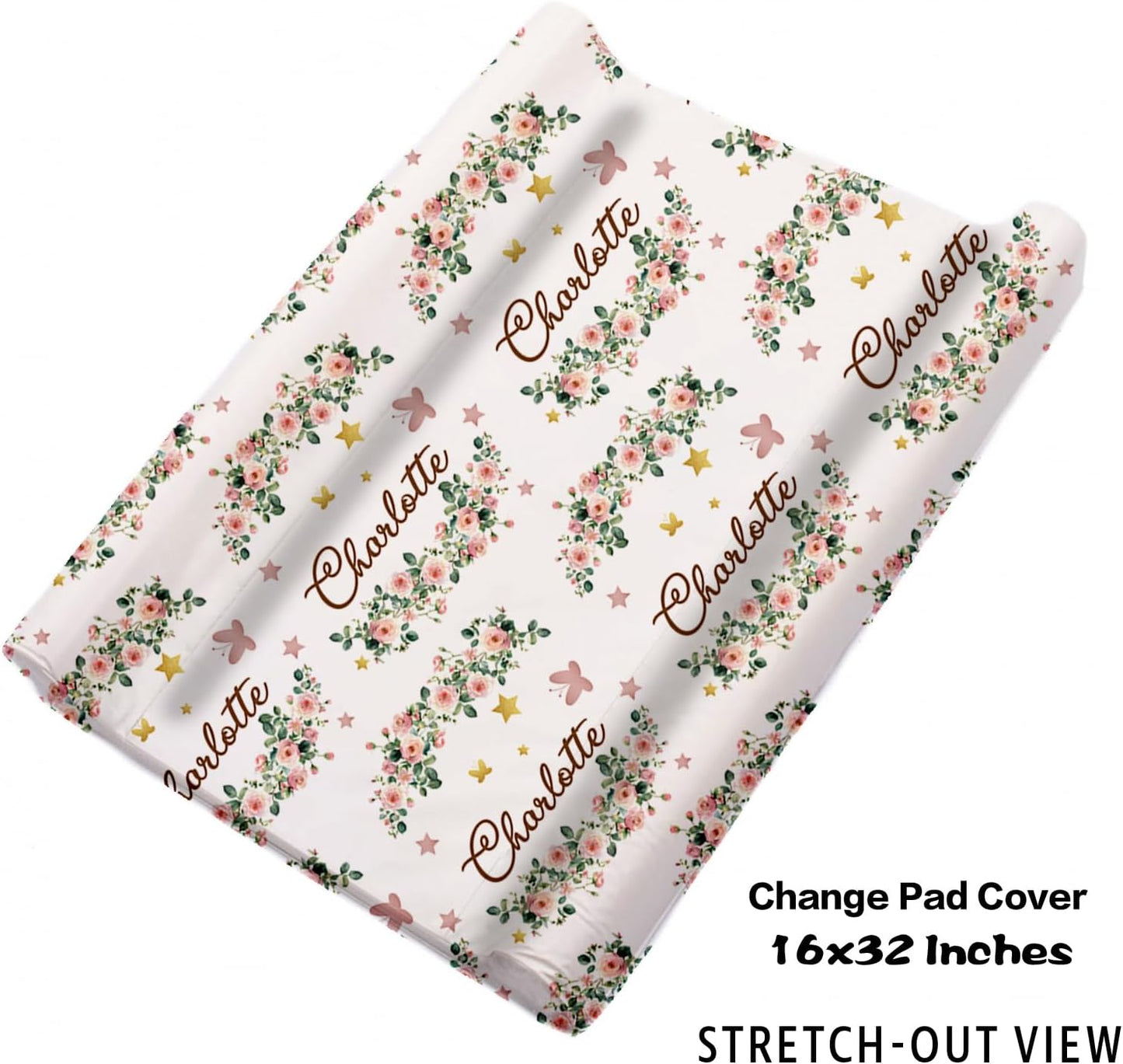 Custom Nursery Crib Bedding Set: Personalized Name 4 Piece Floral Leopard Design Baby Crib Sets for Girls - Toddler Double Layer Blanket Set, Comfortable Crib Bed Sheets for Baby Toddlers