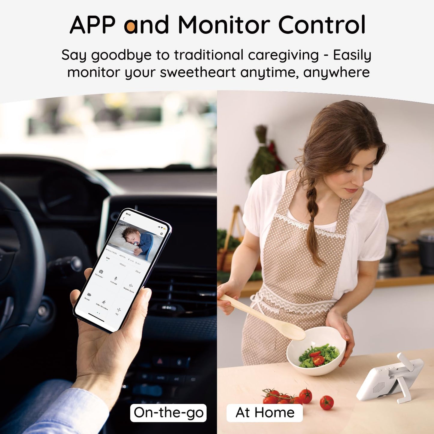 BOIFUN Additional Baby Camera Specifically Compatible with Baby2TM Video Baby Monitor, 360° Camera with Night Light, Auto Tracking, AI Motion & Sound Detection, Two-Way Audio