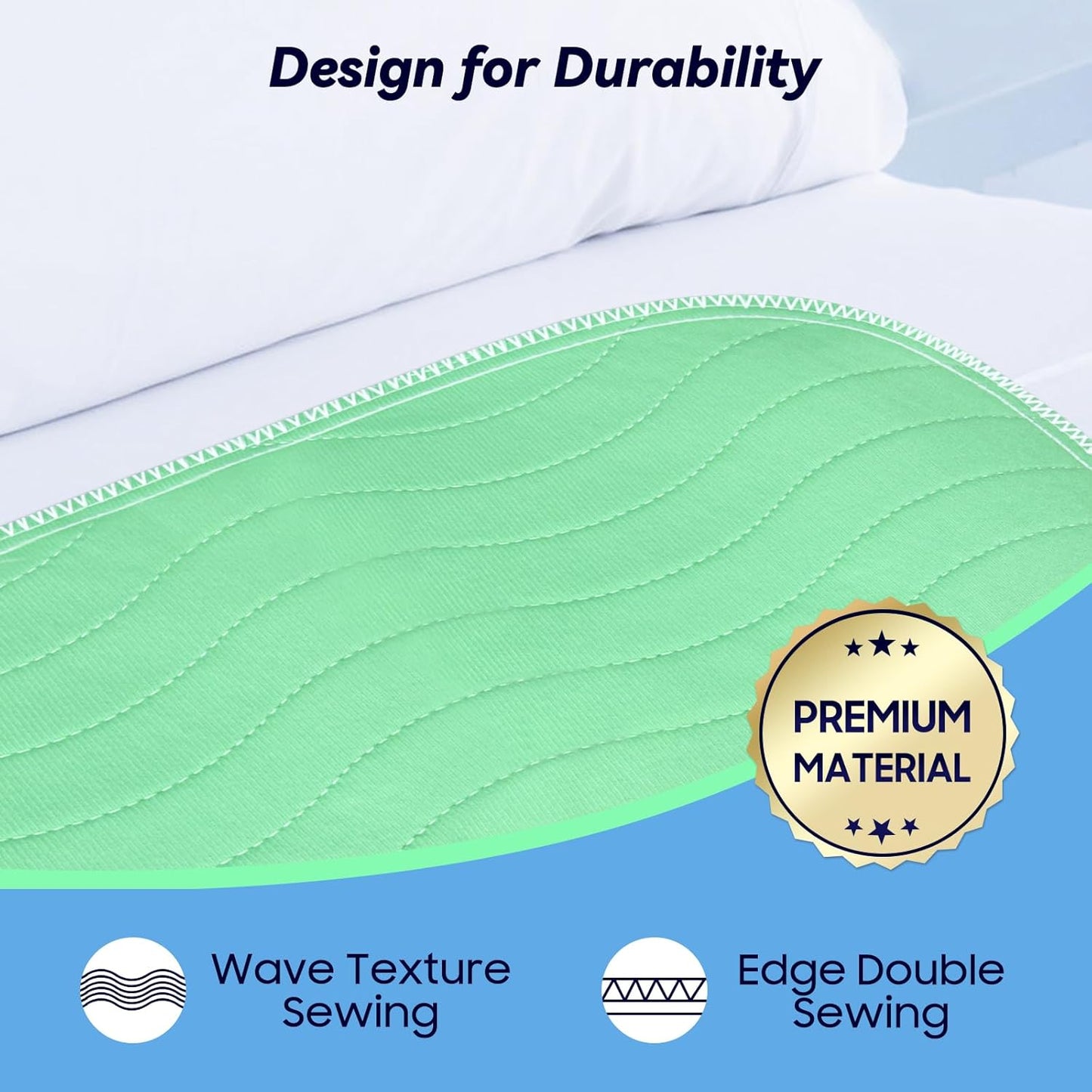 6 Pack 36” x 36” Extra Heavy Absorbency Washable Underpads, Waterproof Quick Drying Nursing Pads Incontinence Bed Pads, Reusable Washable Pee Pads for Dogs, Diaper Changing & Adults