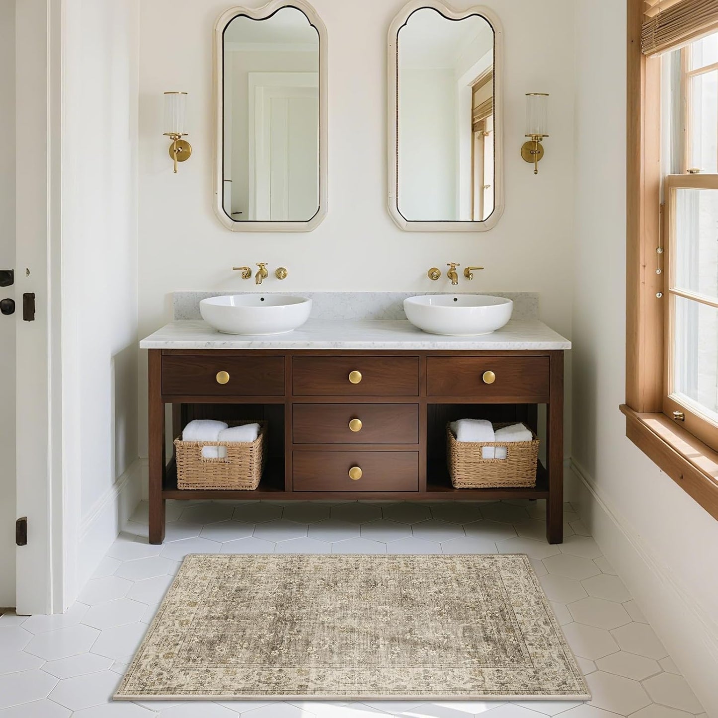 Washable Entryway Small Area Rugs: Door Mat Indoor Entrance 2x3 Boho Rug Stain Resistant Non-Slip Rubber Backing Soft Carpet for Kitchen Front Door Indoor Entrance Entry Bedroom Kids Room